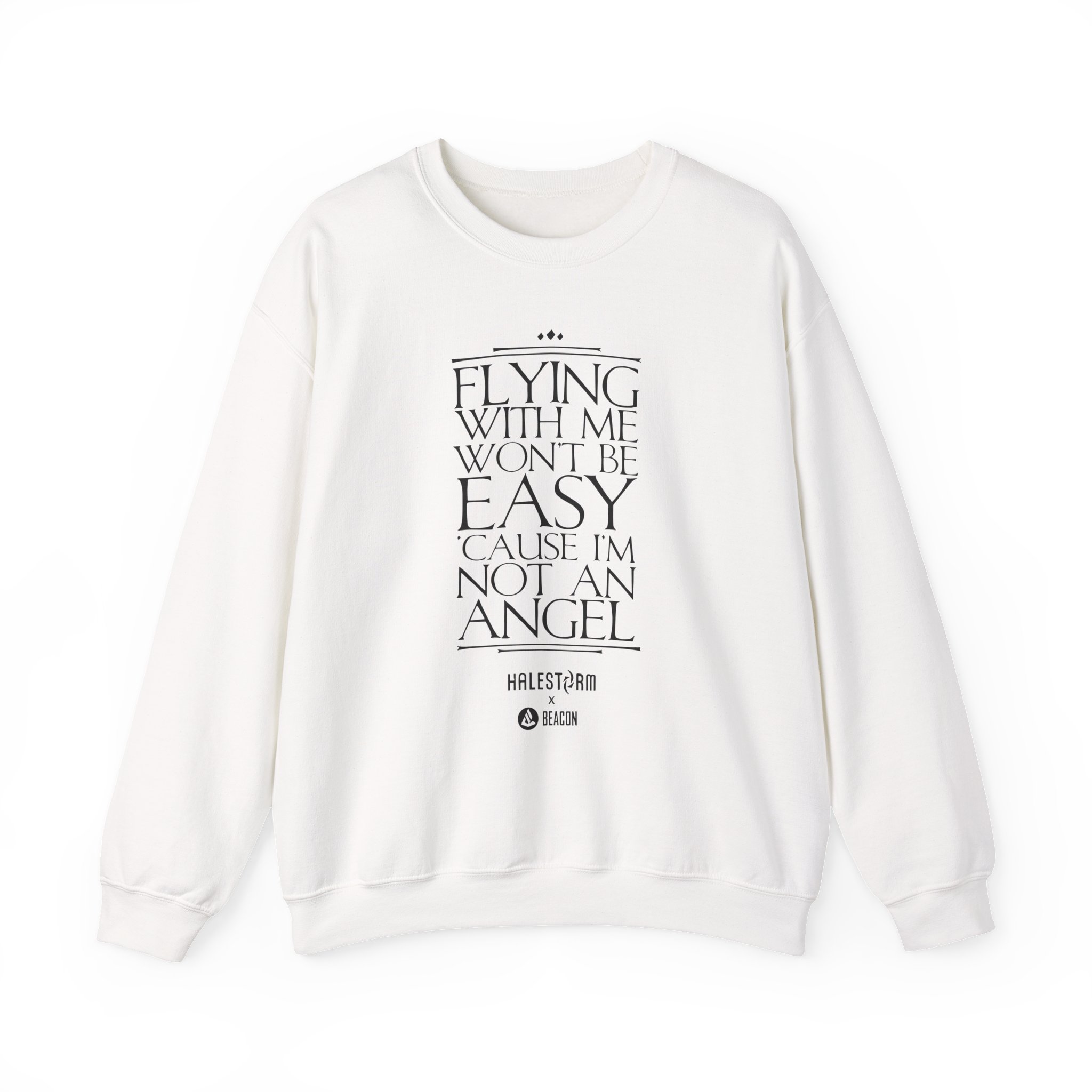 Halestorm Flying With Me Won't Be Easy 'cause I'm Not an Angel Unisex Heavy Blendâ„¢ Crewneck Sweatshirt