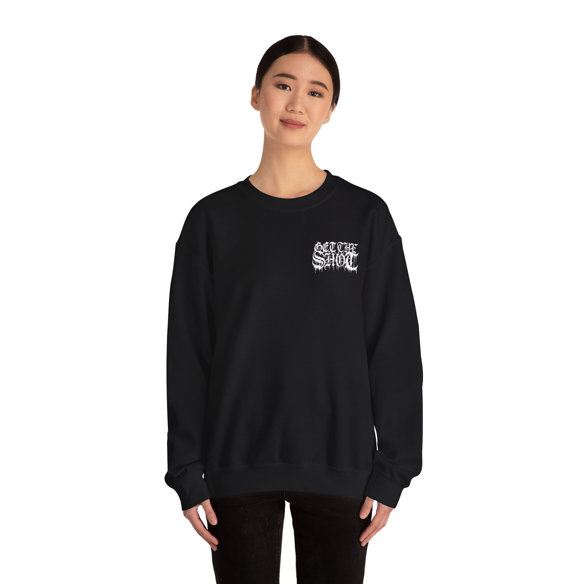 Get the Shot Merciless Destruction Unisex Heavy Blendâ„¢ Crewneck Sweatshirt