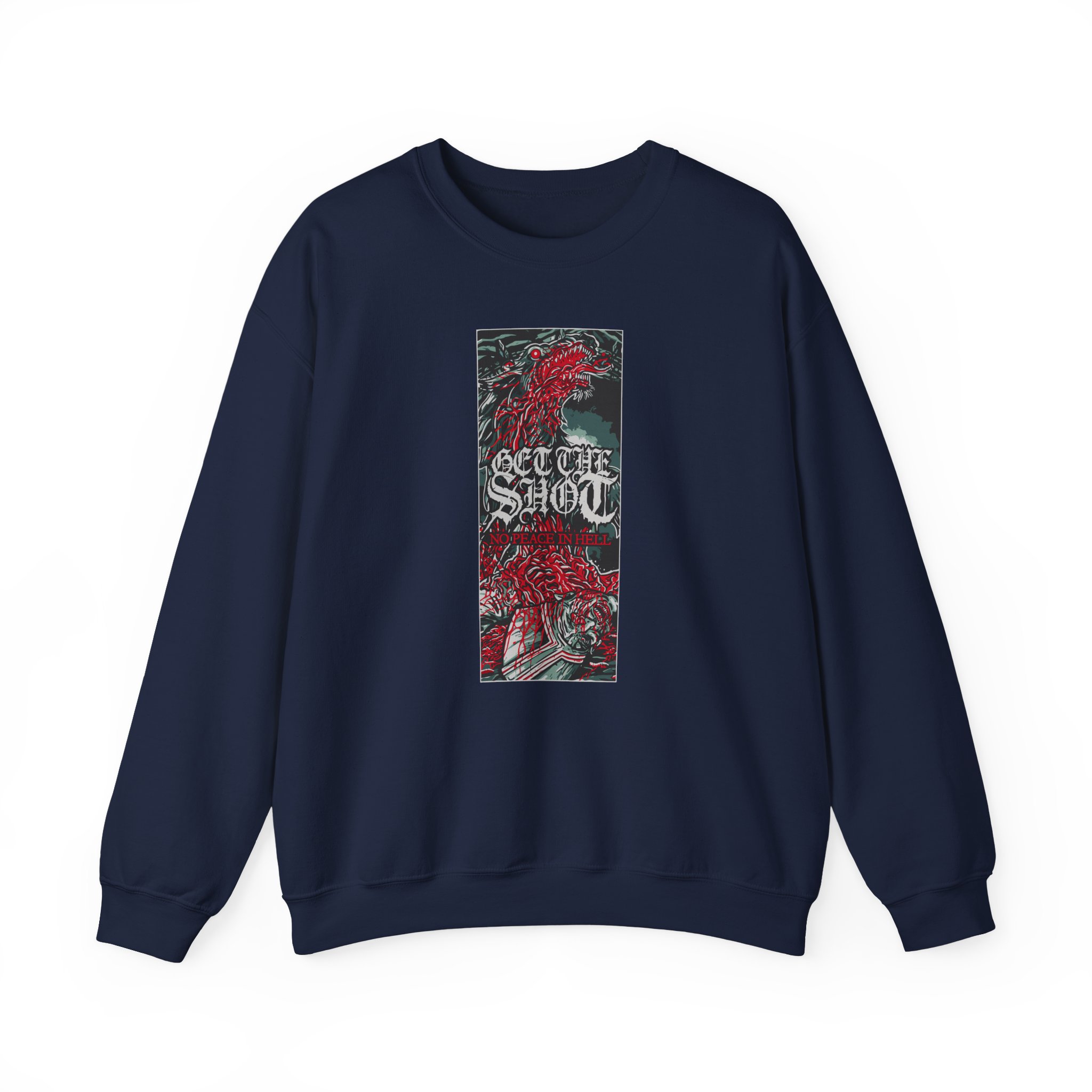 Get the Shot No Peace in Hell Unisex Heavy Blendâ„¢ Crewneck Sweatshirt