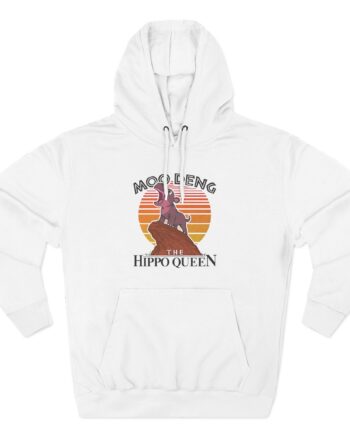 Moo Deng the Hippo Queen Three-Panel Fleece Hoodie