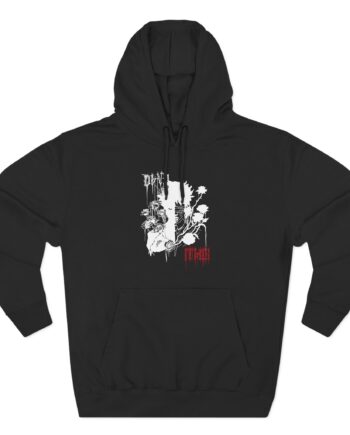 D4vd Anime Boy With Roses Three-Panel Fleece Hoodie