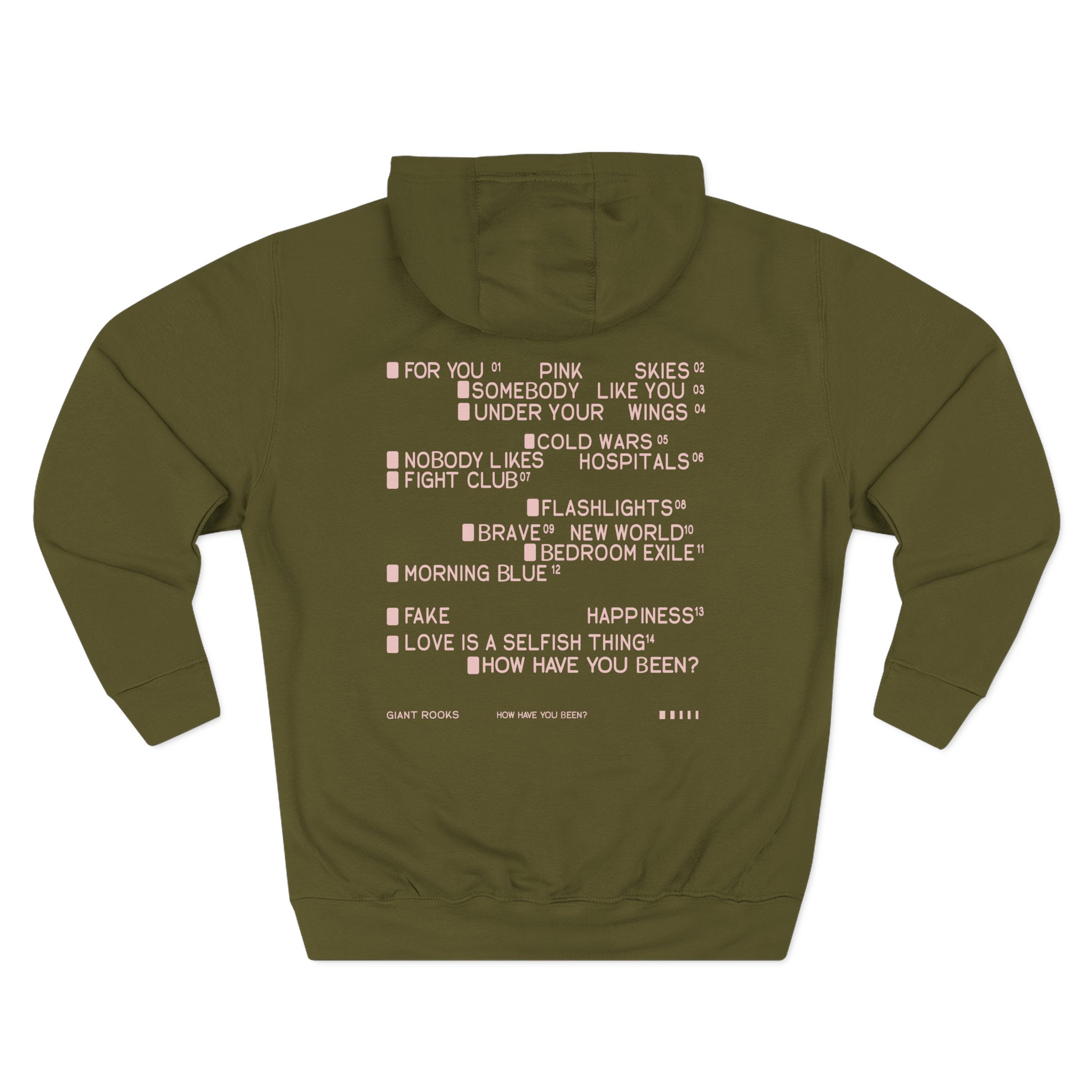 Giant Rooks Tracklisting Three-Panel Fleece Hoodie