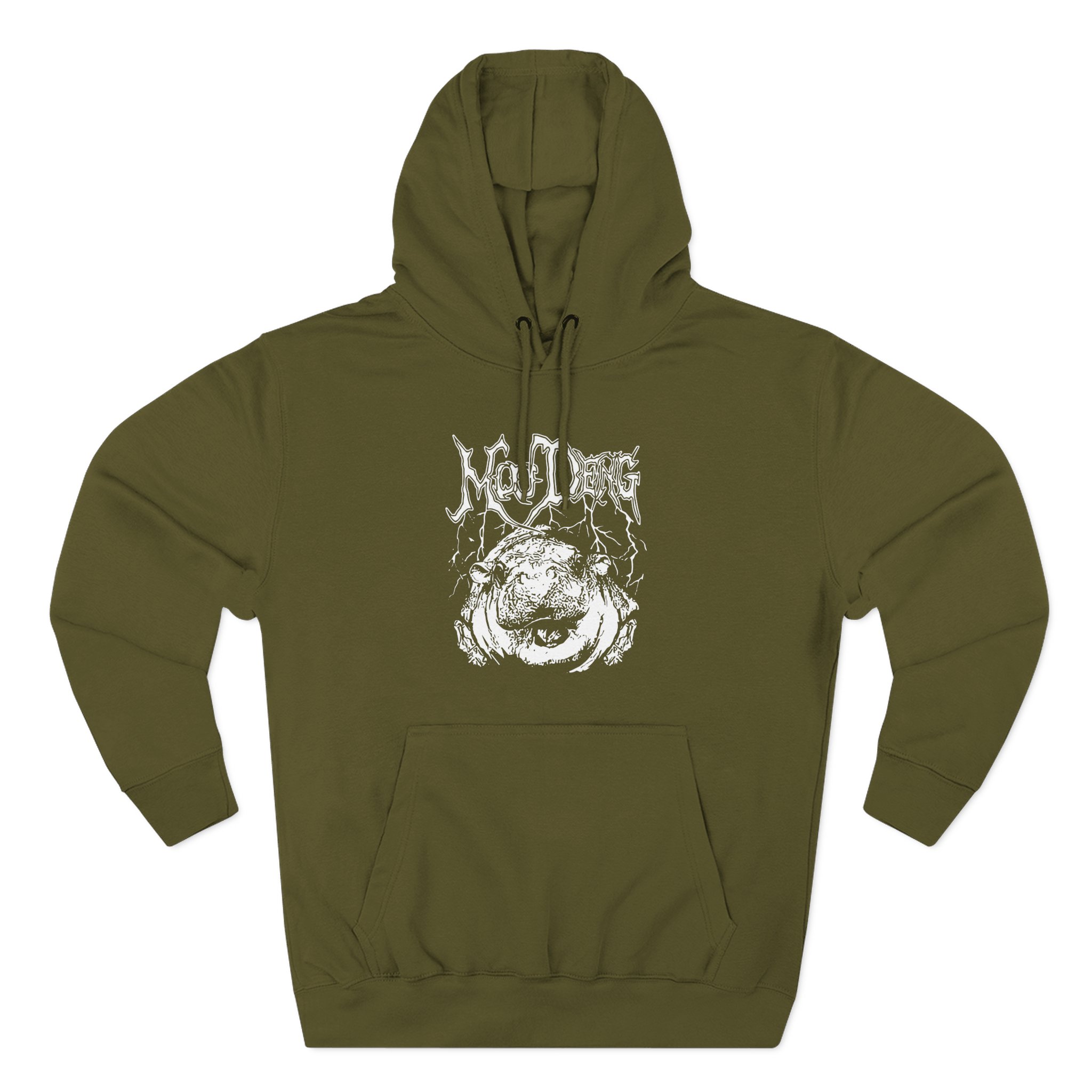 Moo Deng Three-Panel Fleece Hoodie