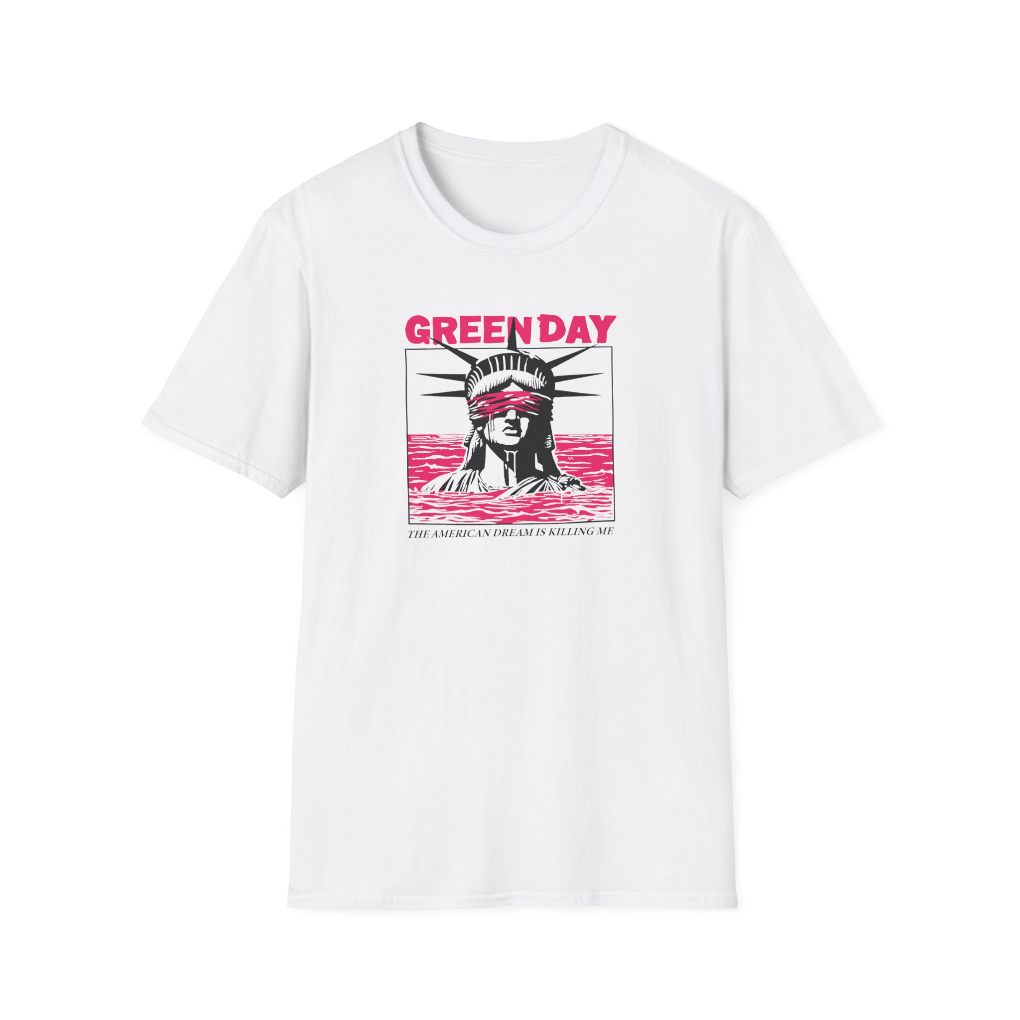 Green Day Lady Liberty Unisex Softstyle T-Shirt