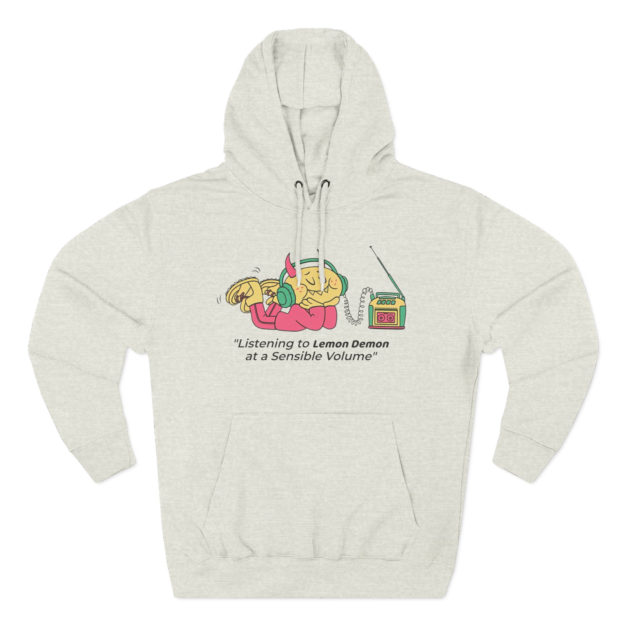 Lemon Demon Listening to at a Sensible Volume Three-Panel Fleece Hoodie