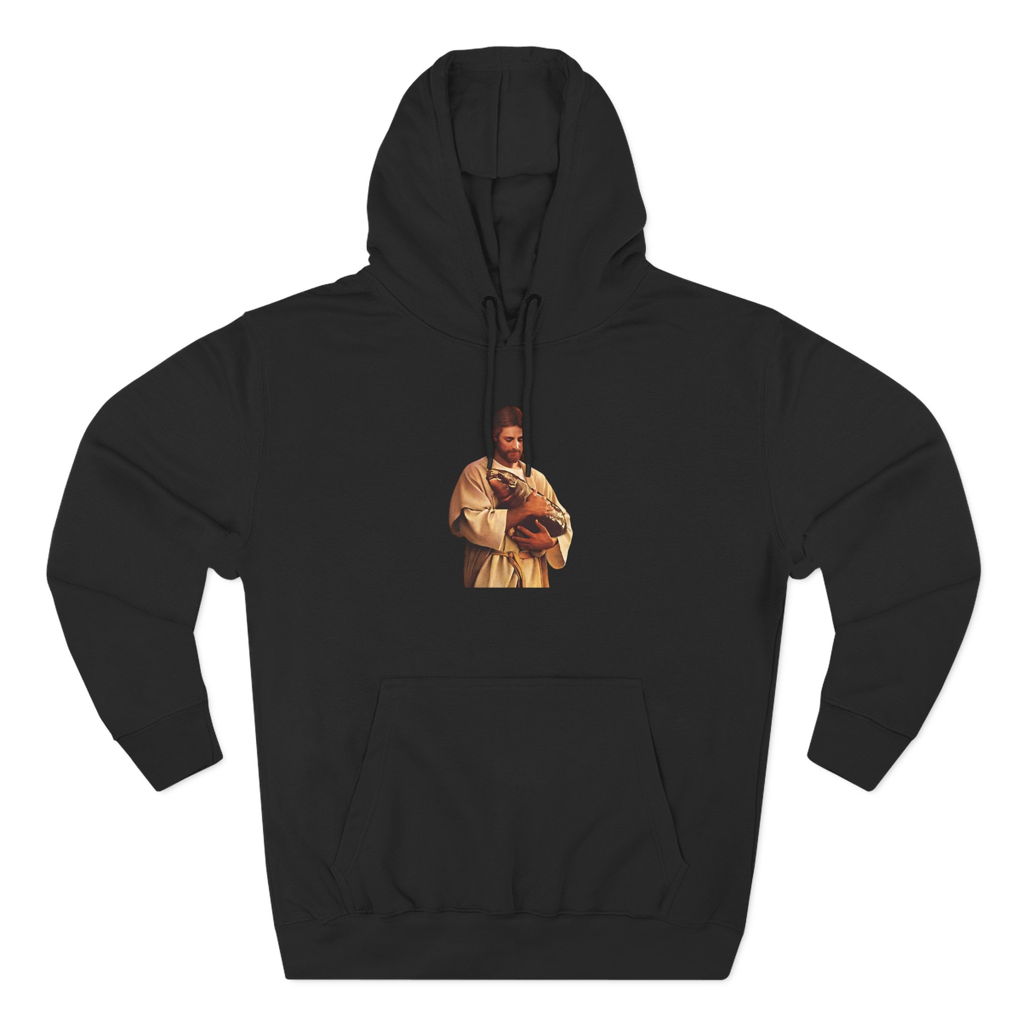 Moo Deng Jesus Three-Panel Fleece Hoodie