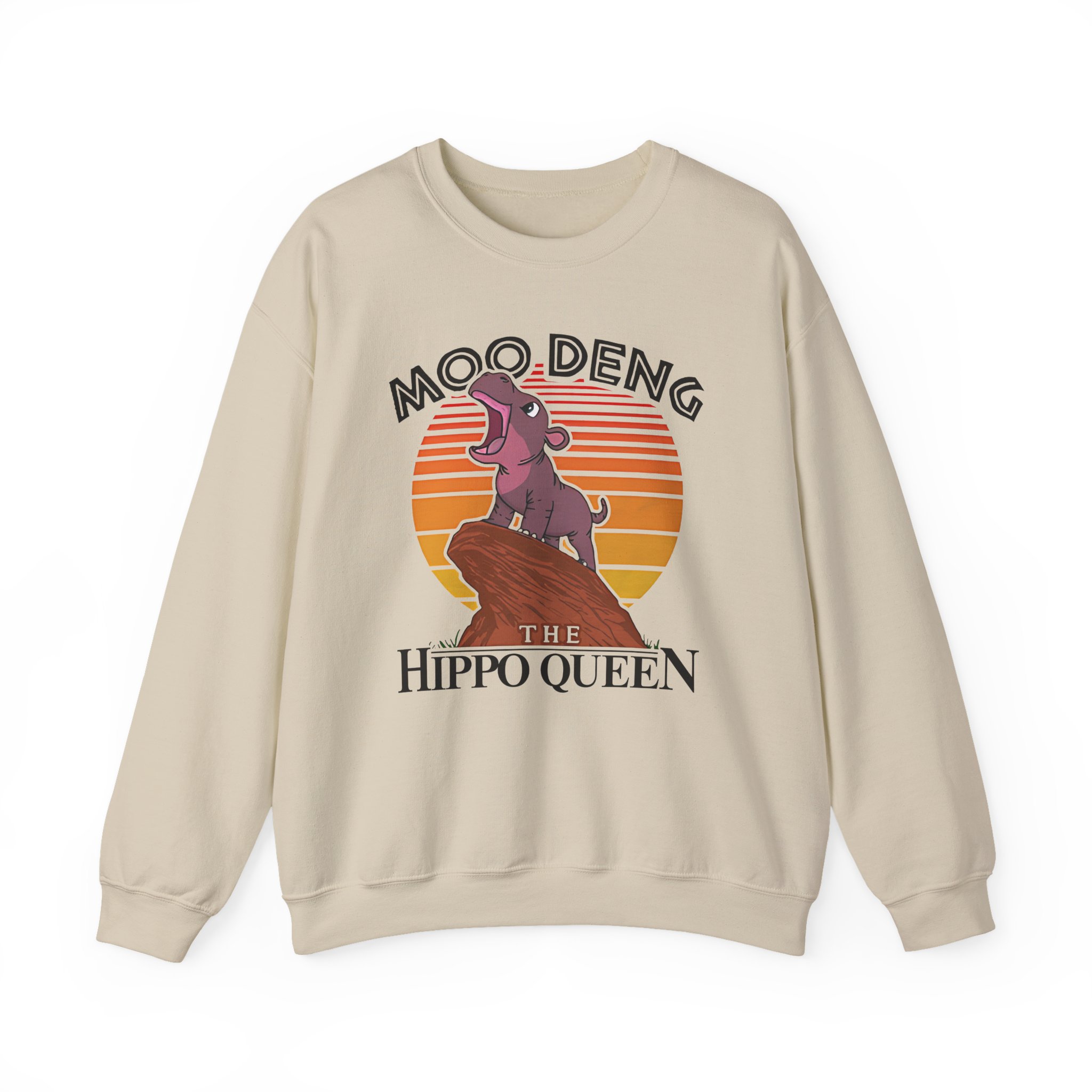 Moo Deng the Hippo Queen Unisex Heavy Blendâ„¢ Crewneck Sweatshirt