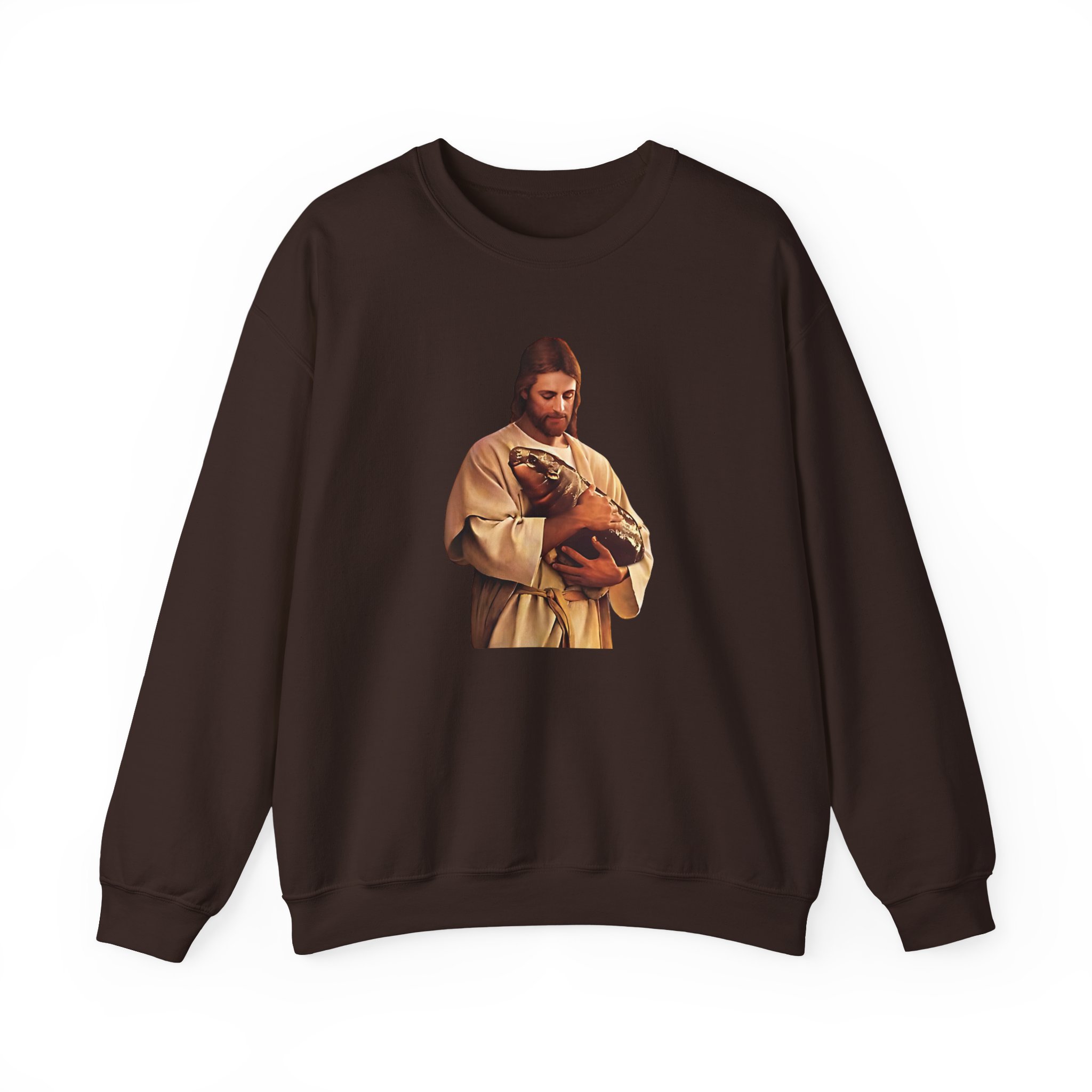 Moo Deng Jesus Unisex Heavy Blendâ„¢ Crewneck Sweatshirt