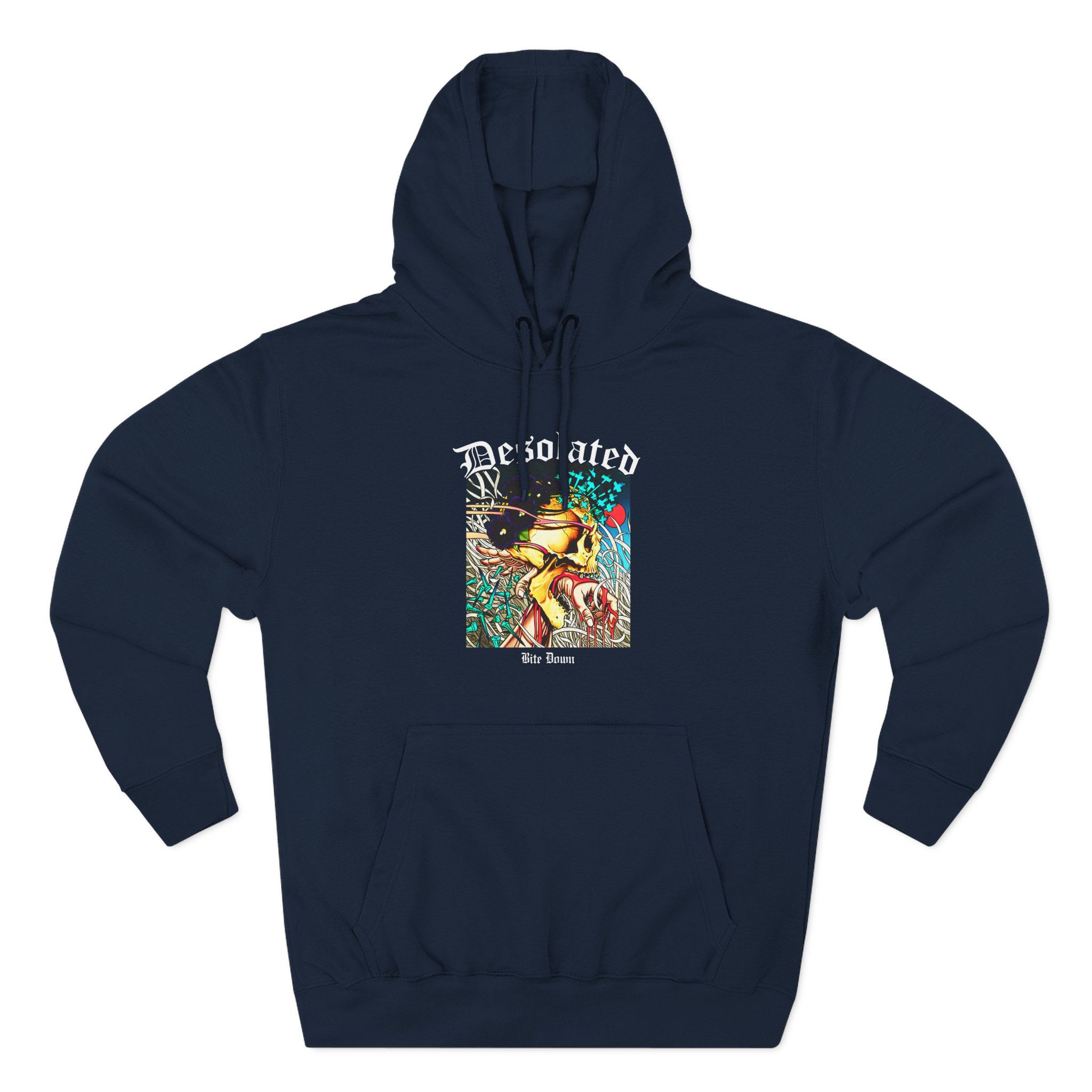Desolated Bite Down Artwork Three-Panel Fleece Hoodie