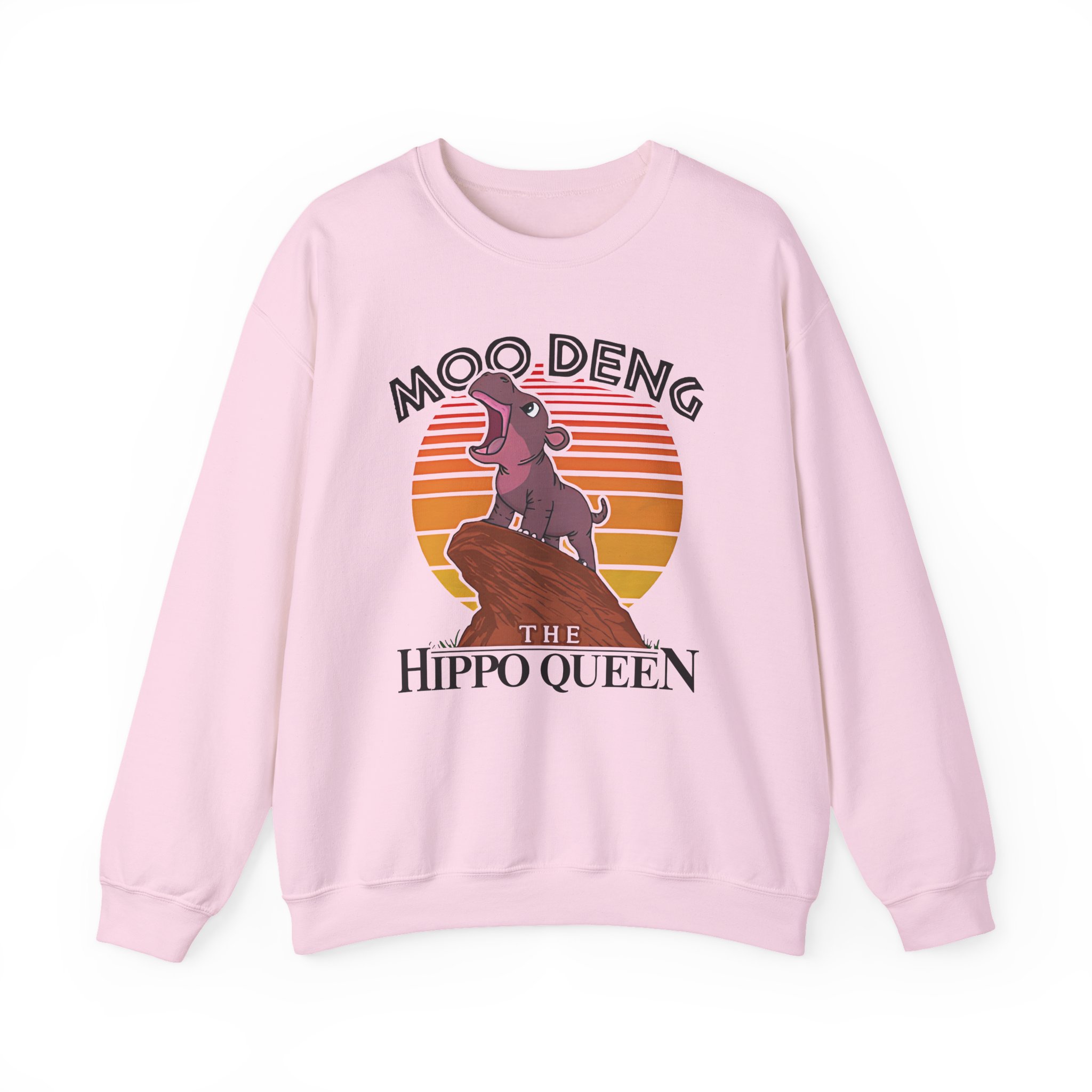 Moo Deng the Hippo Queen Unisex Heavy Blendâ„¢ Crewneck Sweatshirt