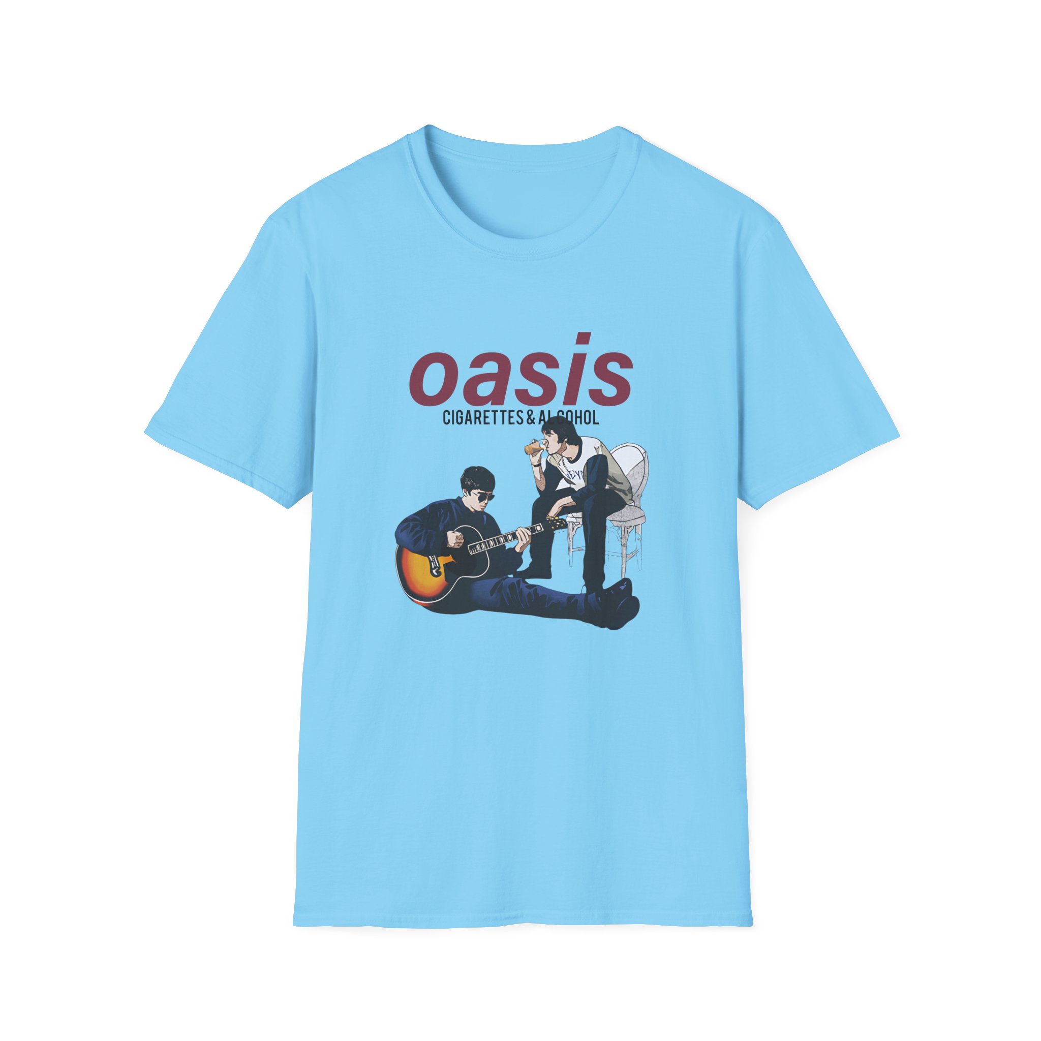 Oasis Cigarettes and Alcohol Illustration Unisex Softstyle T-Shirt