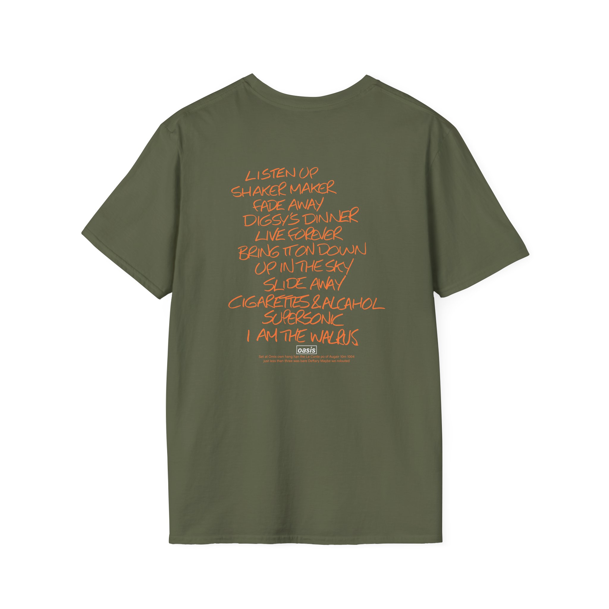 Oasis Setlist Unisex Softstyle T-Shirt