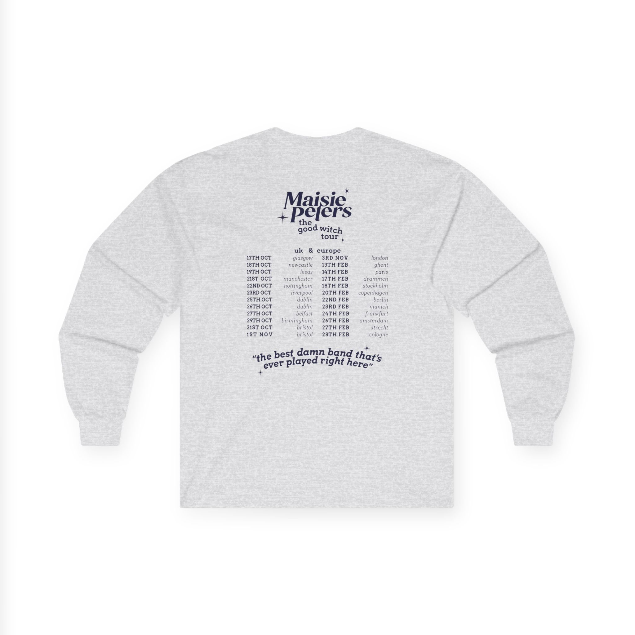 Maisie Peters the Good With Uk/eu 23/24 Tour Unisex Ultra Cotton Long Sleeve Tee