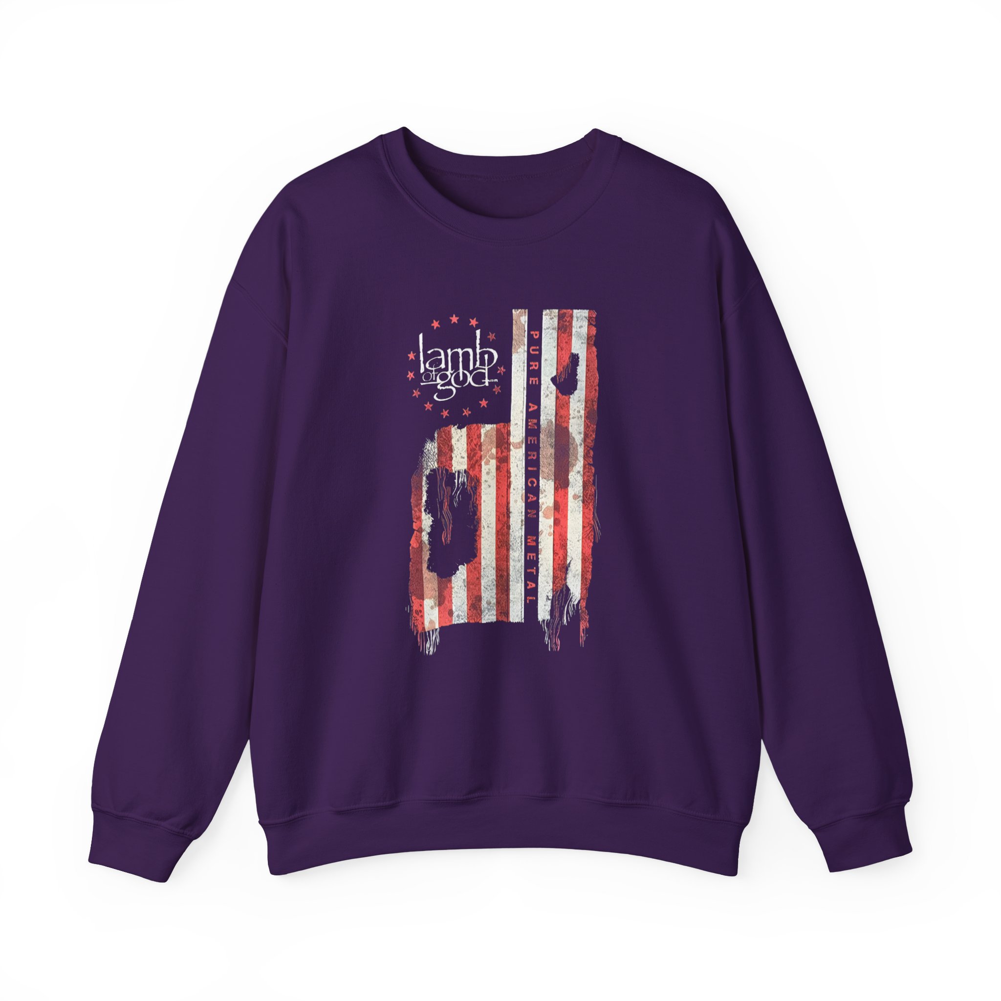 Lamb of God Pure American Metal Flag Unisex Heavy Blendâ„¢ Crewneck Sweatshirt