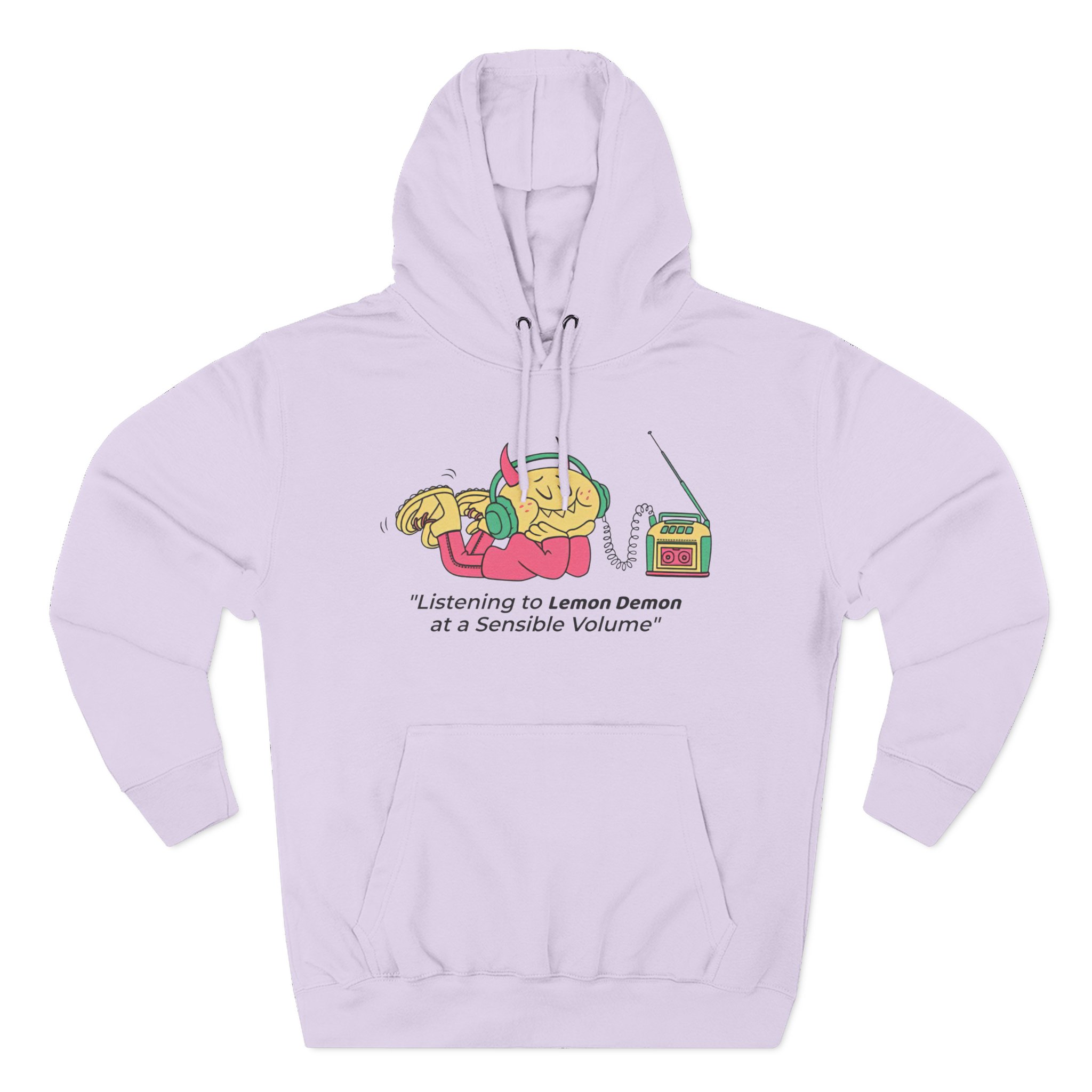 Lemon Demon Listening to at a Sensible Volume Three-Panel Fleece Hoodie