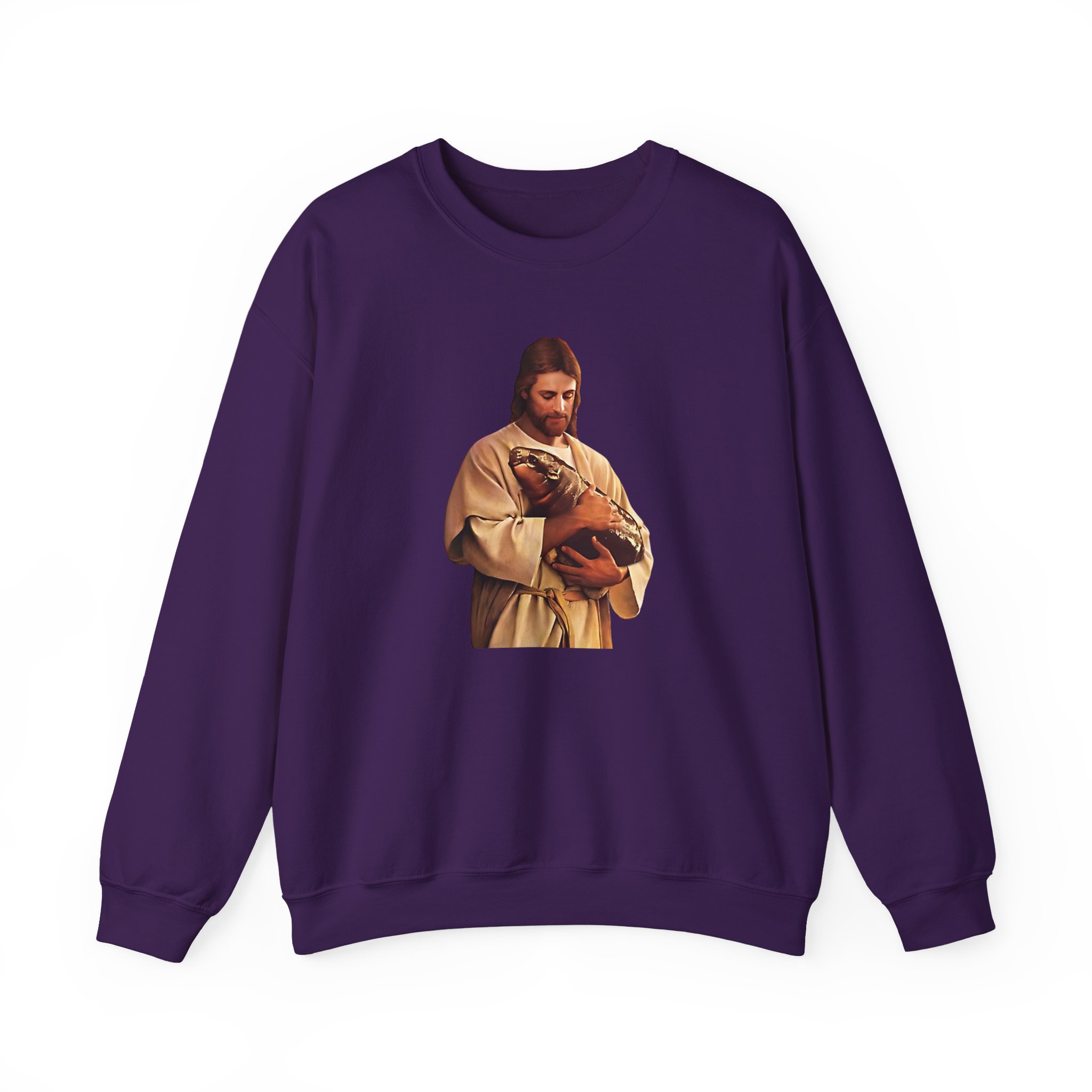 Moo Deng Jesus Unisex Heavy Blendâ„¢ Crewneck Sweatshirt