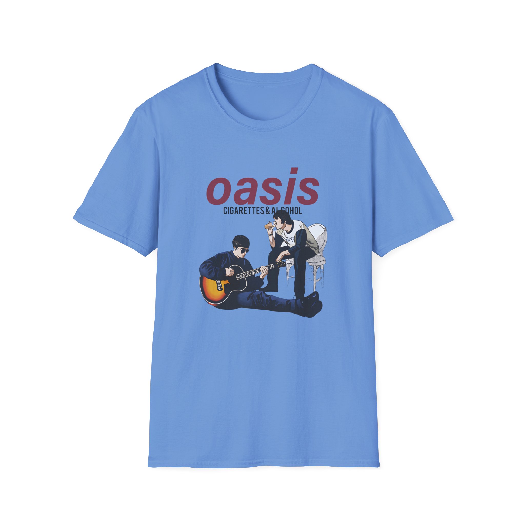Oasis Cigarettes and Alcohol Illustration Unisex Softstyle T-Shirt
