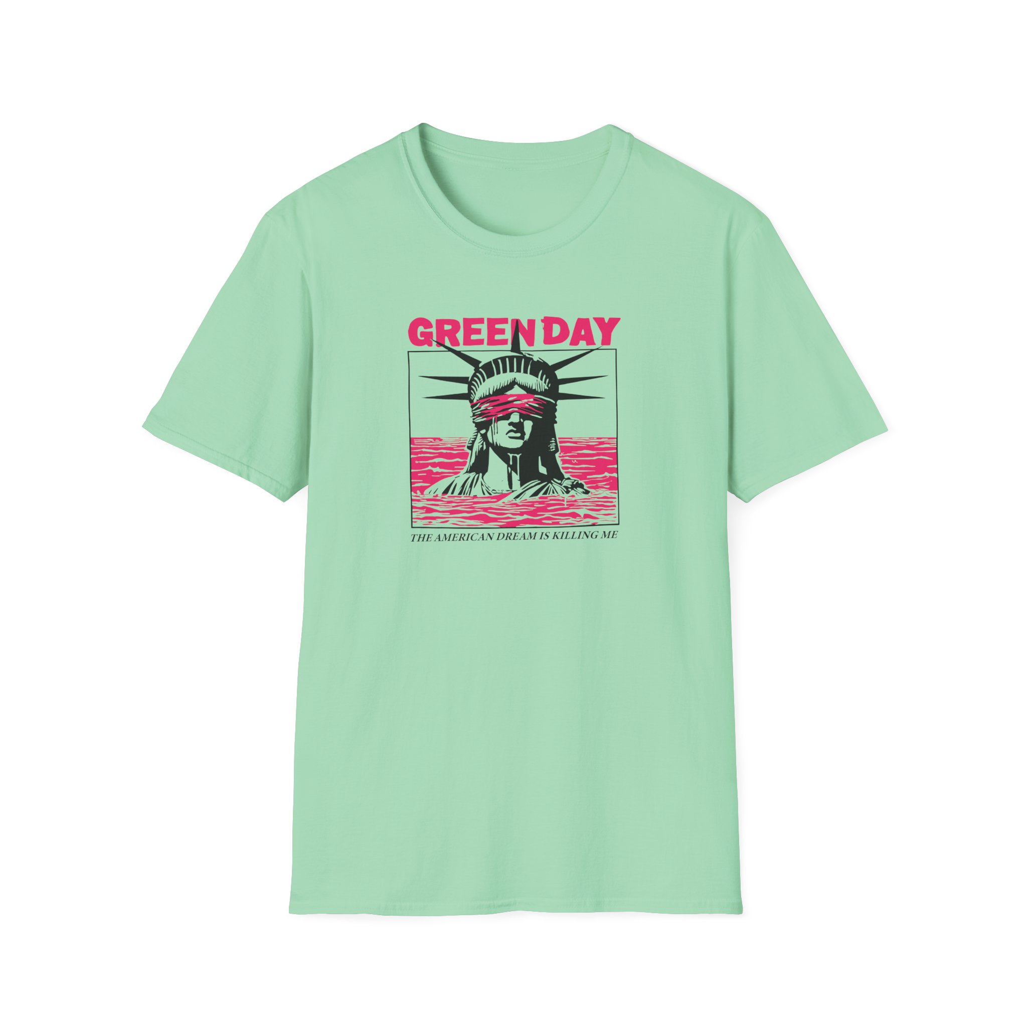 Green Day Lady Liberty Unisex Softstyle T-Shirt