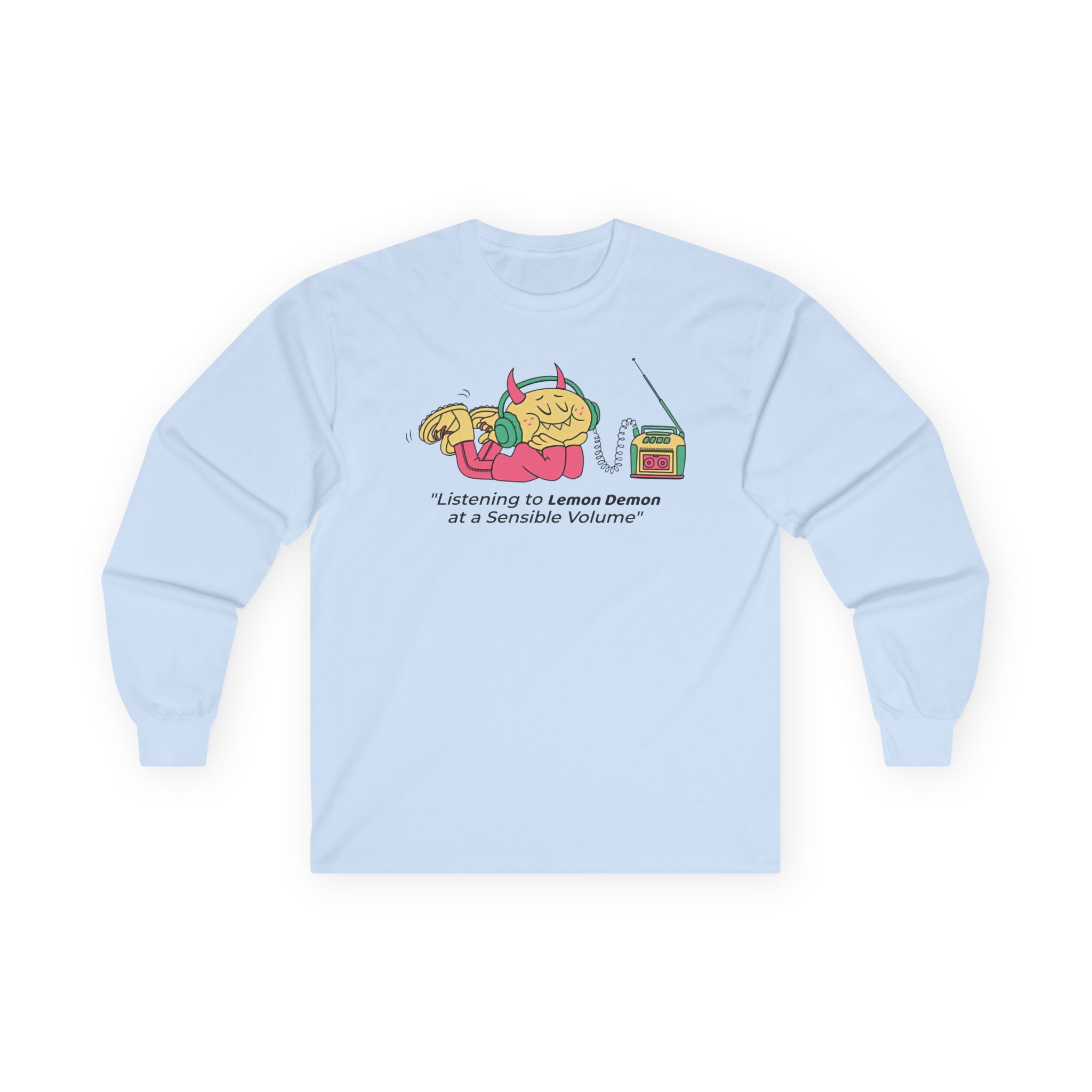 Lemon Demon Listening to at a Sensible Volume Unisex Ultra Cotton Long Sleeve Tee