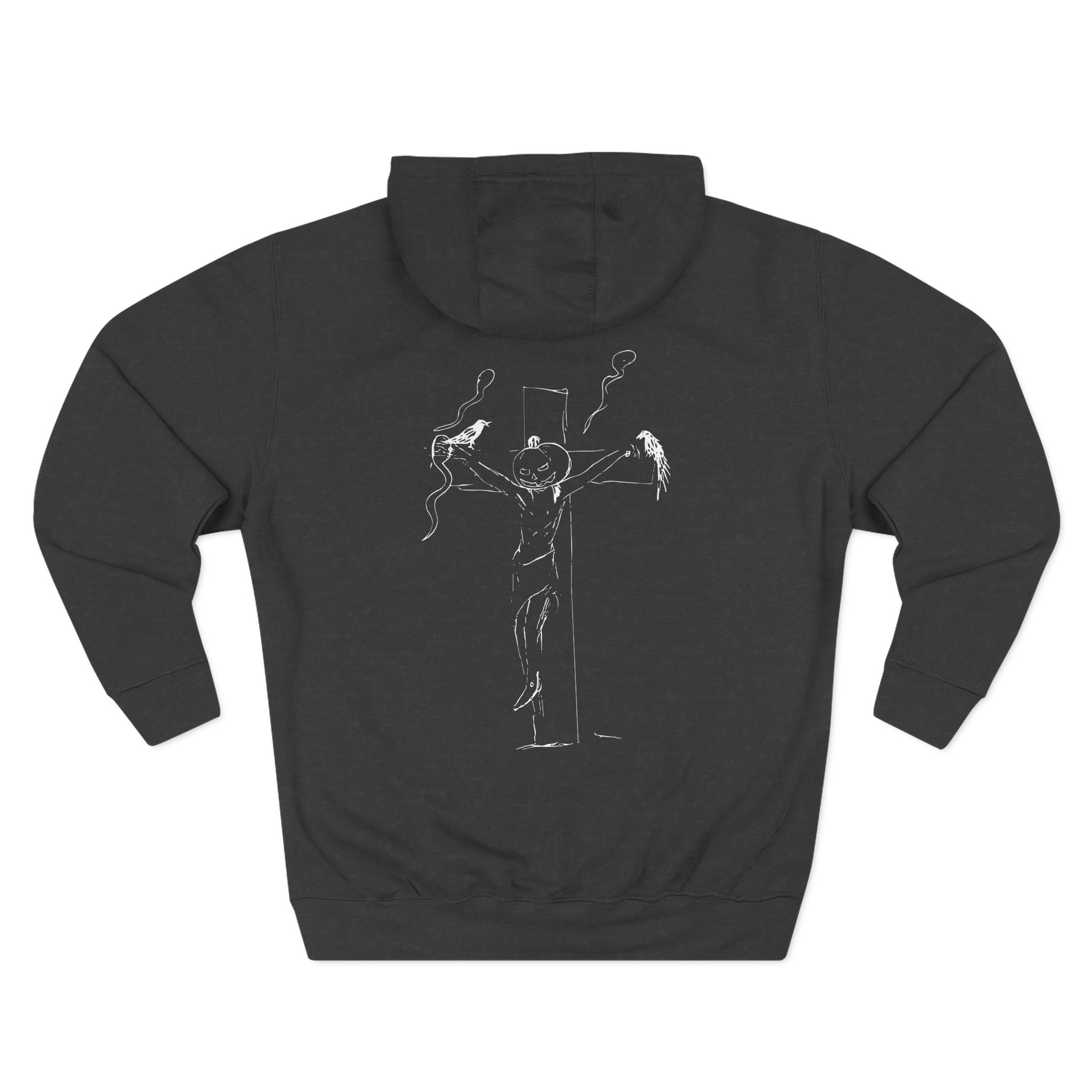 Kurt Cobain Pumpkin Head Crucifix Three-Panel Fleece Hoodie