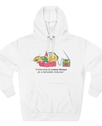 Lemon Demon Listening to at a Sensible Volume Three-Panel Fleece Hoodie