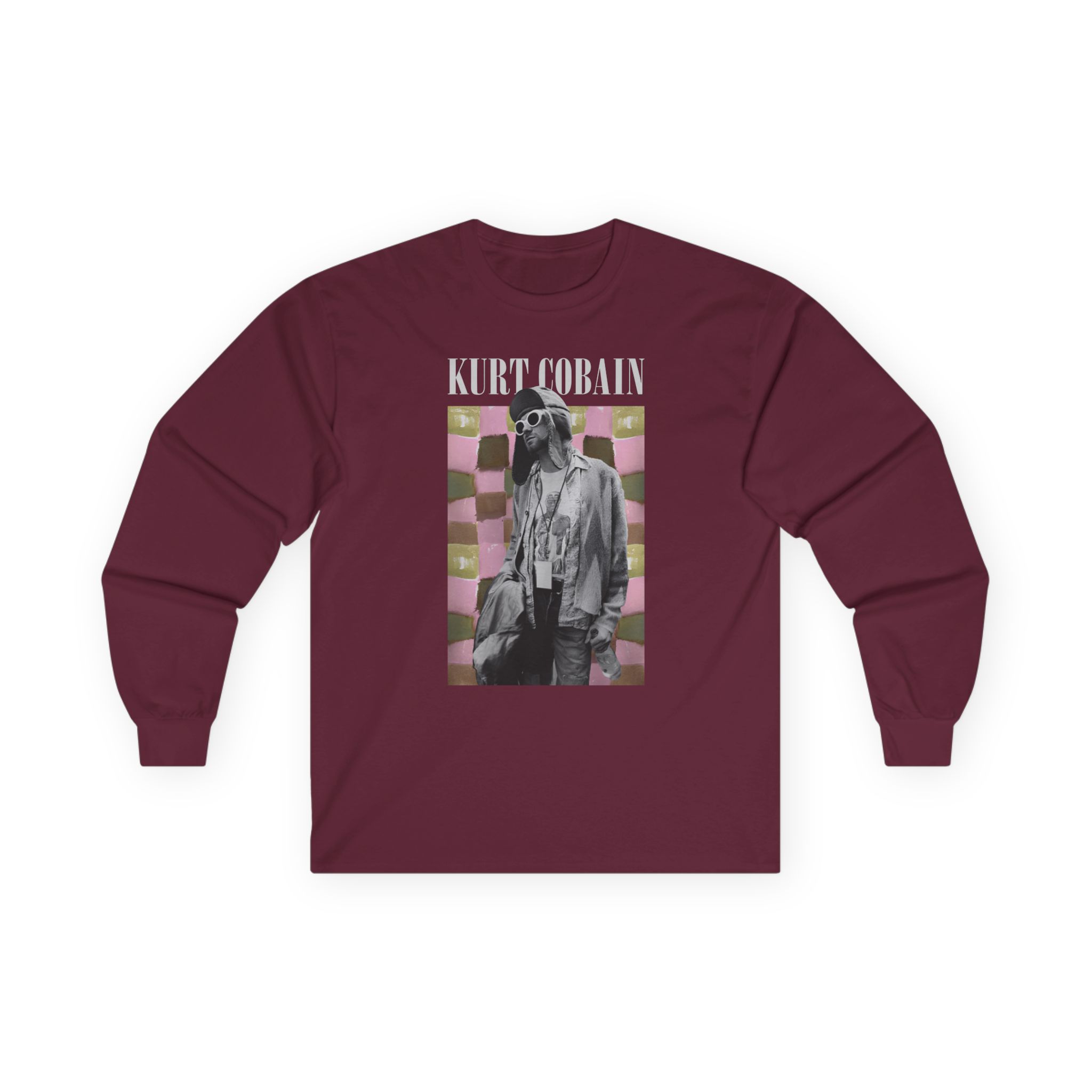 Kurt Cobain Checkered Unisex Ultra Cotton Long Sleeve Tee