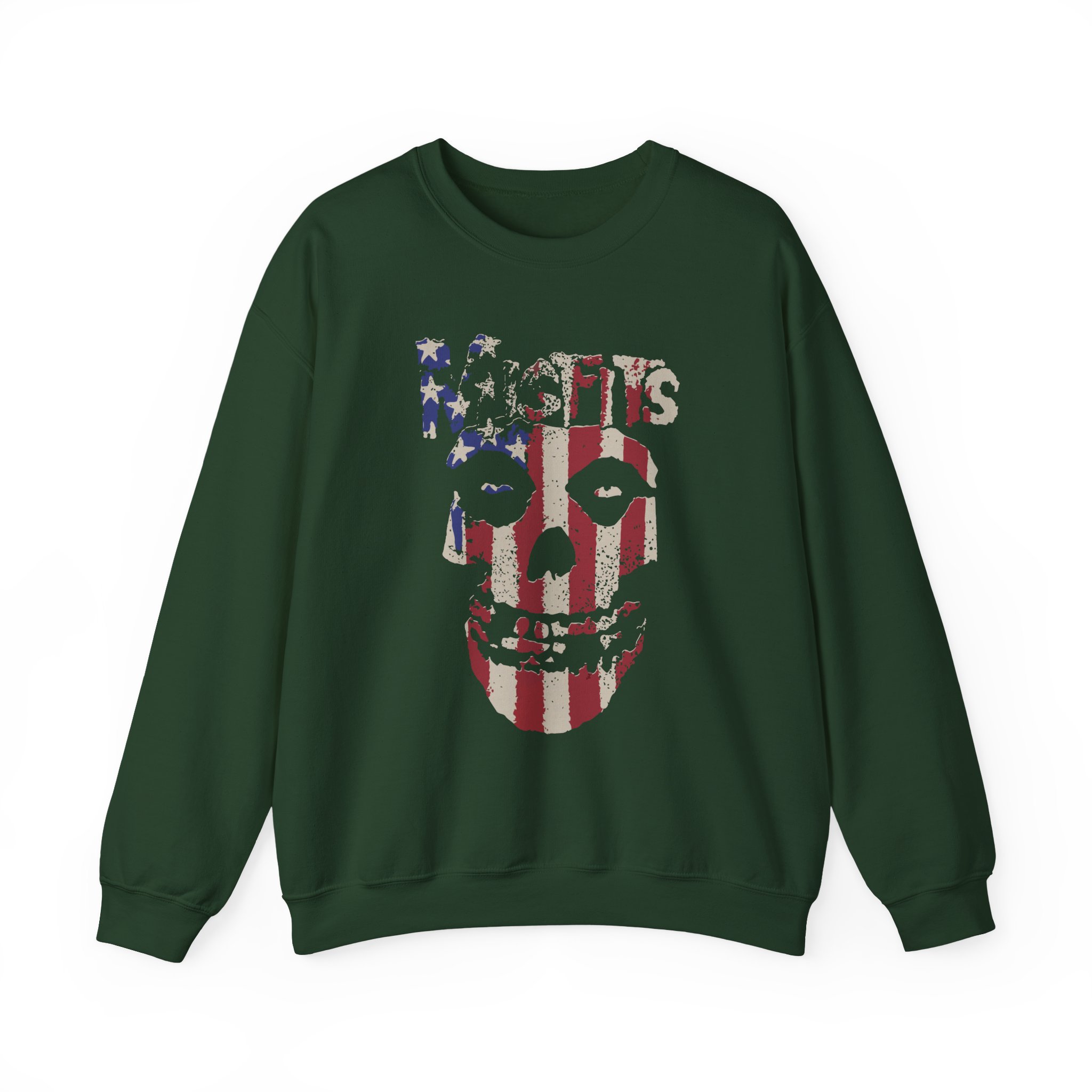 Misfits Stars and Stripes Fiend Skull Unisex Heavy Blendâ„¢ Crewneck Sweatshirt