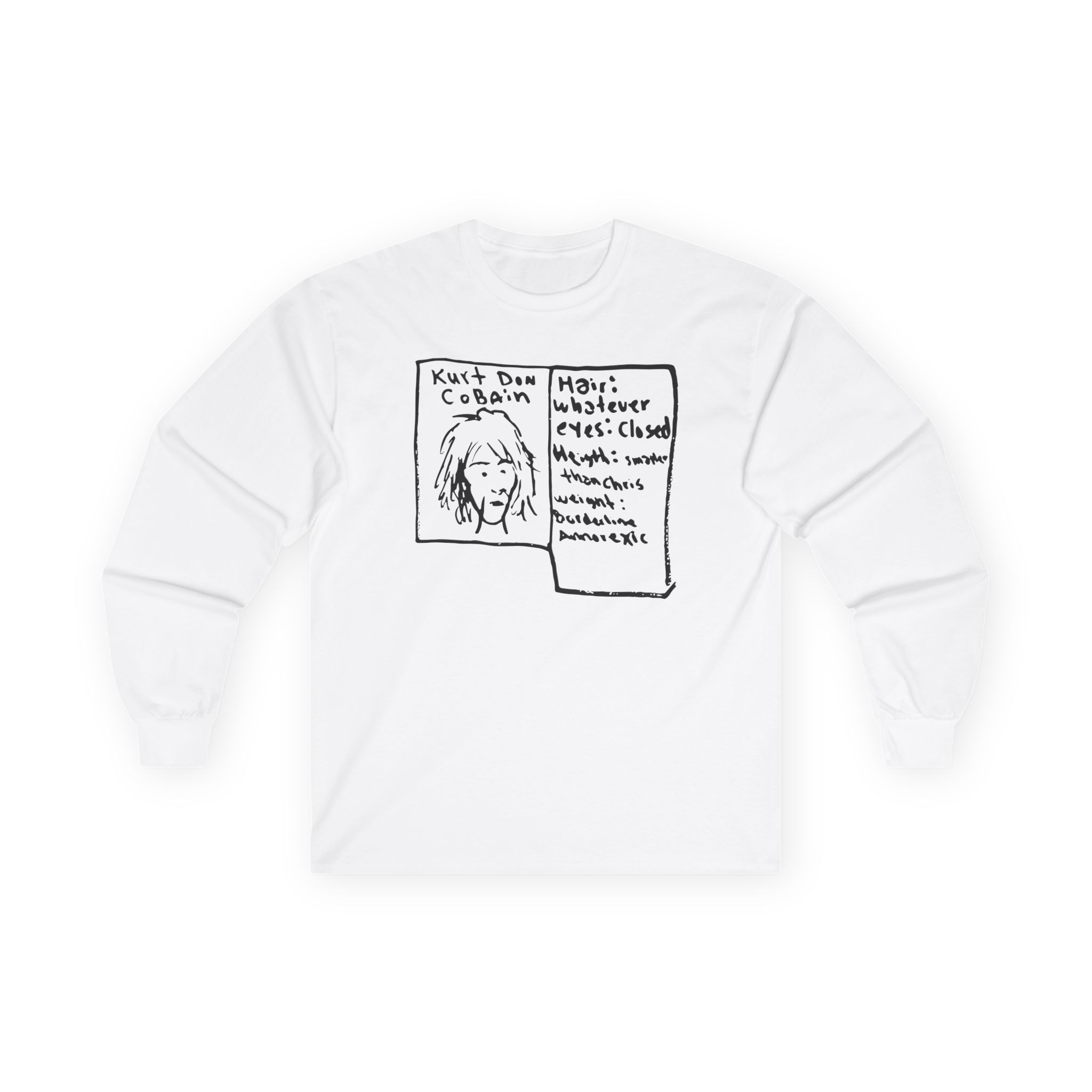 Kurt Cobain Kurt Don Profile Unisex Ultra Cotton Long Sleeve Tee