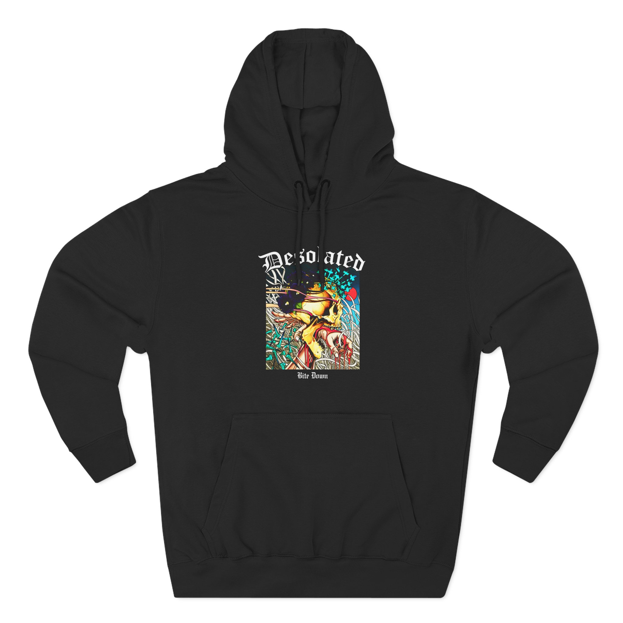 Desolated Bite Down Artwork Three-Panel Fleece Hoodie