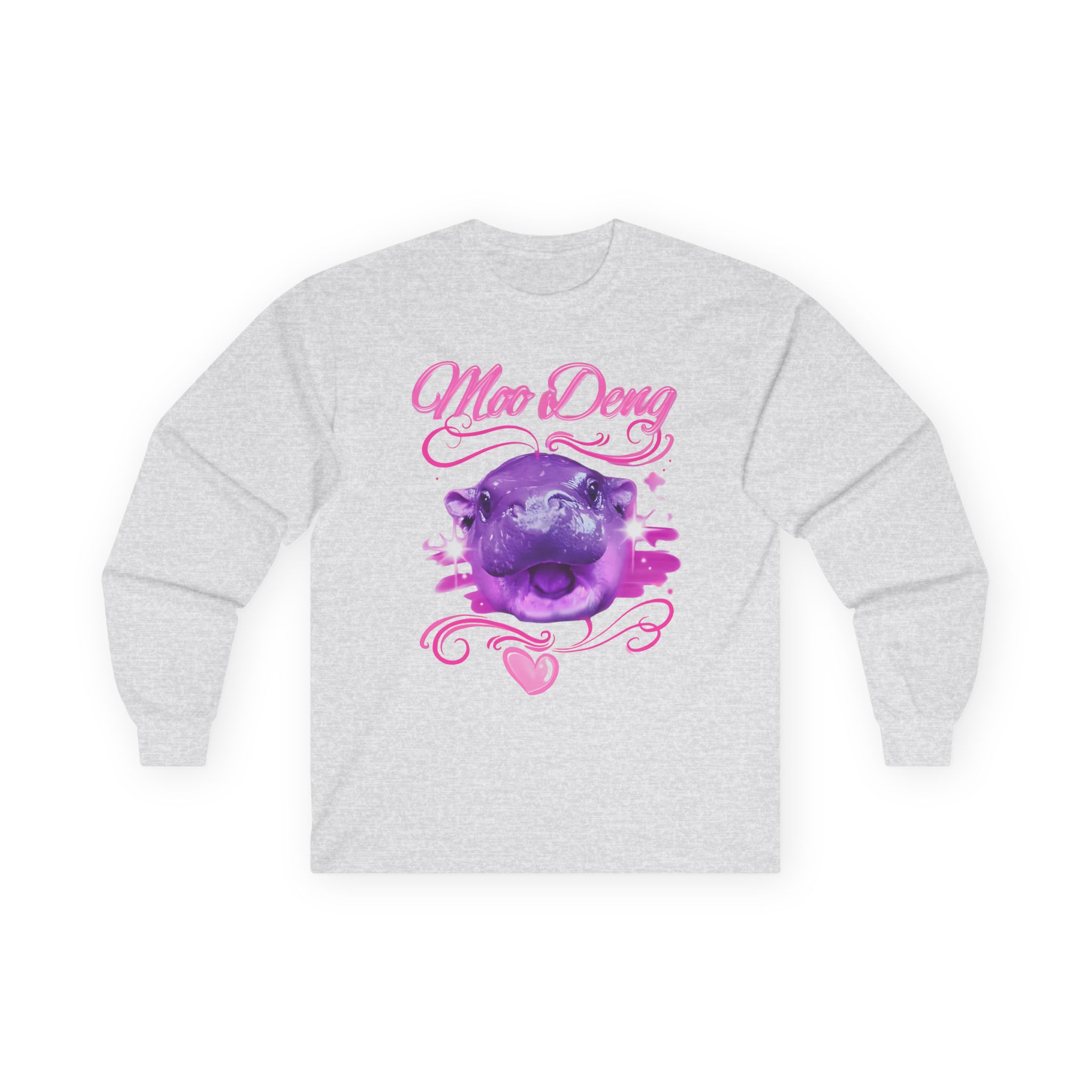 Moo Deng Airbrush Unisex Ultra Cotton Long Sleeve Tee