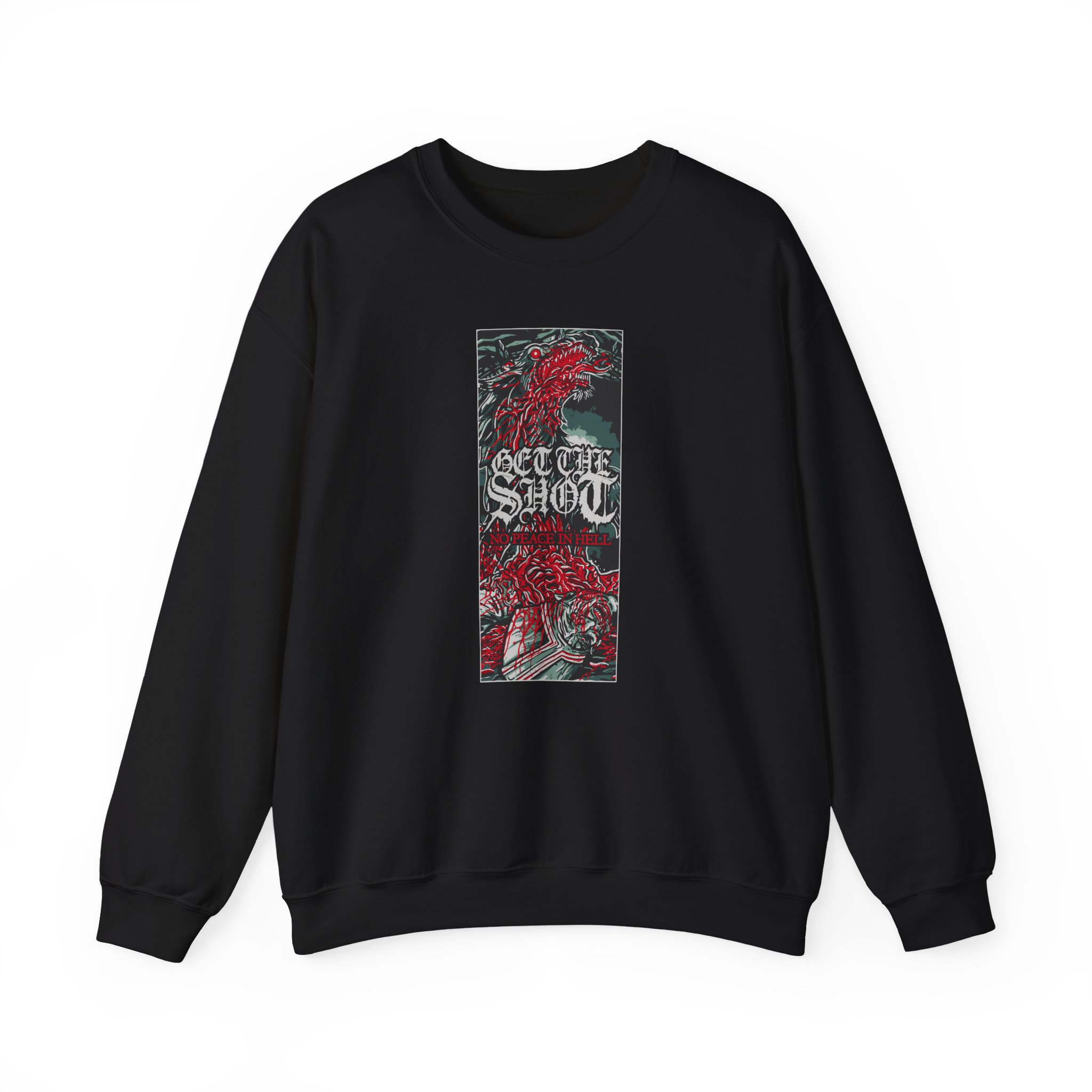 Get the Shot No Peace in Hell Unisex Heavy Blendâ„¢ Crewneck Sweatshirt