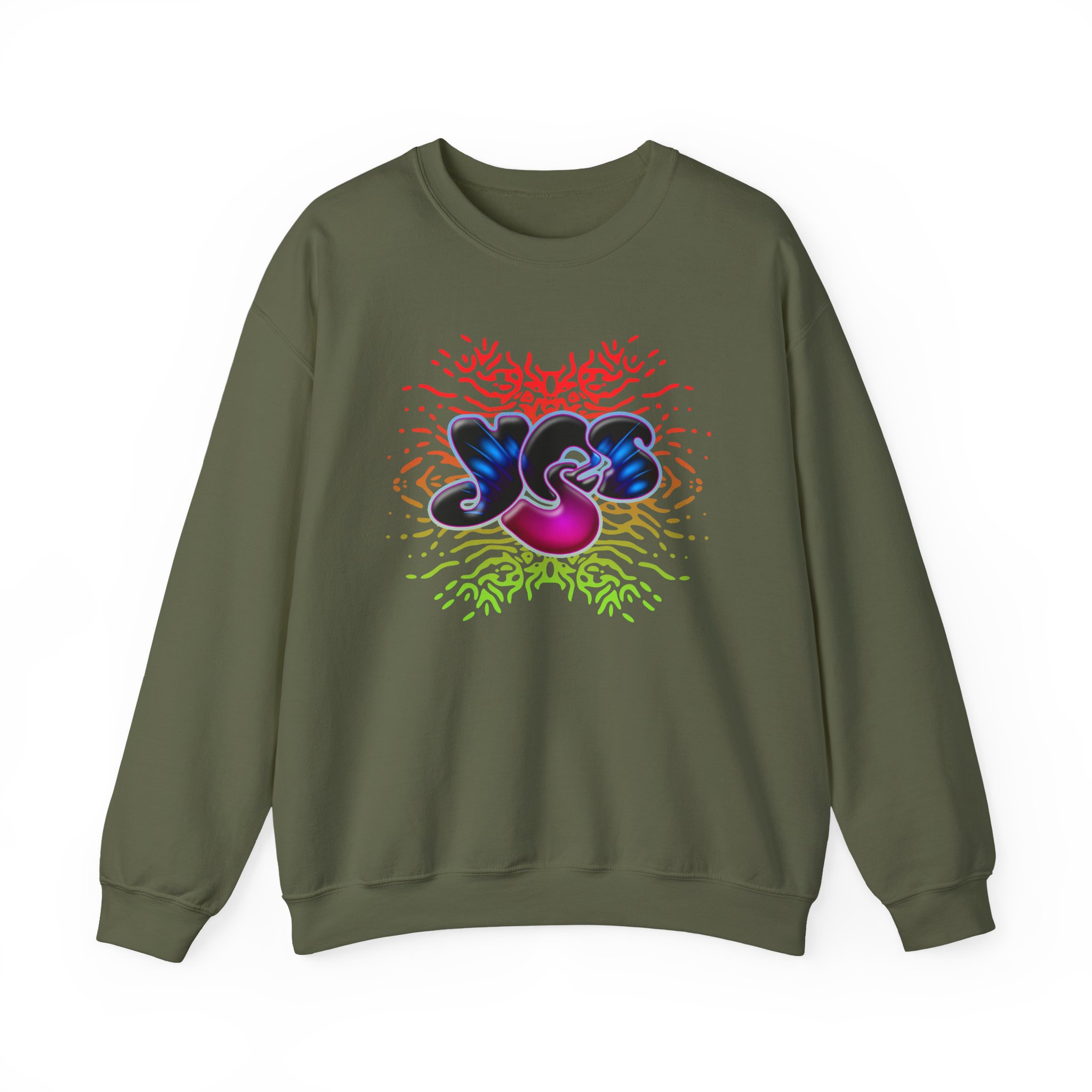 Yes Rainbow Abstract Logo Unisex Heavy Blendâ„¢ Crewneck Sweatshirt