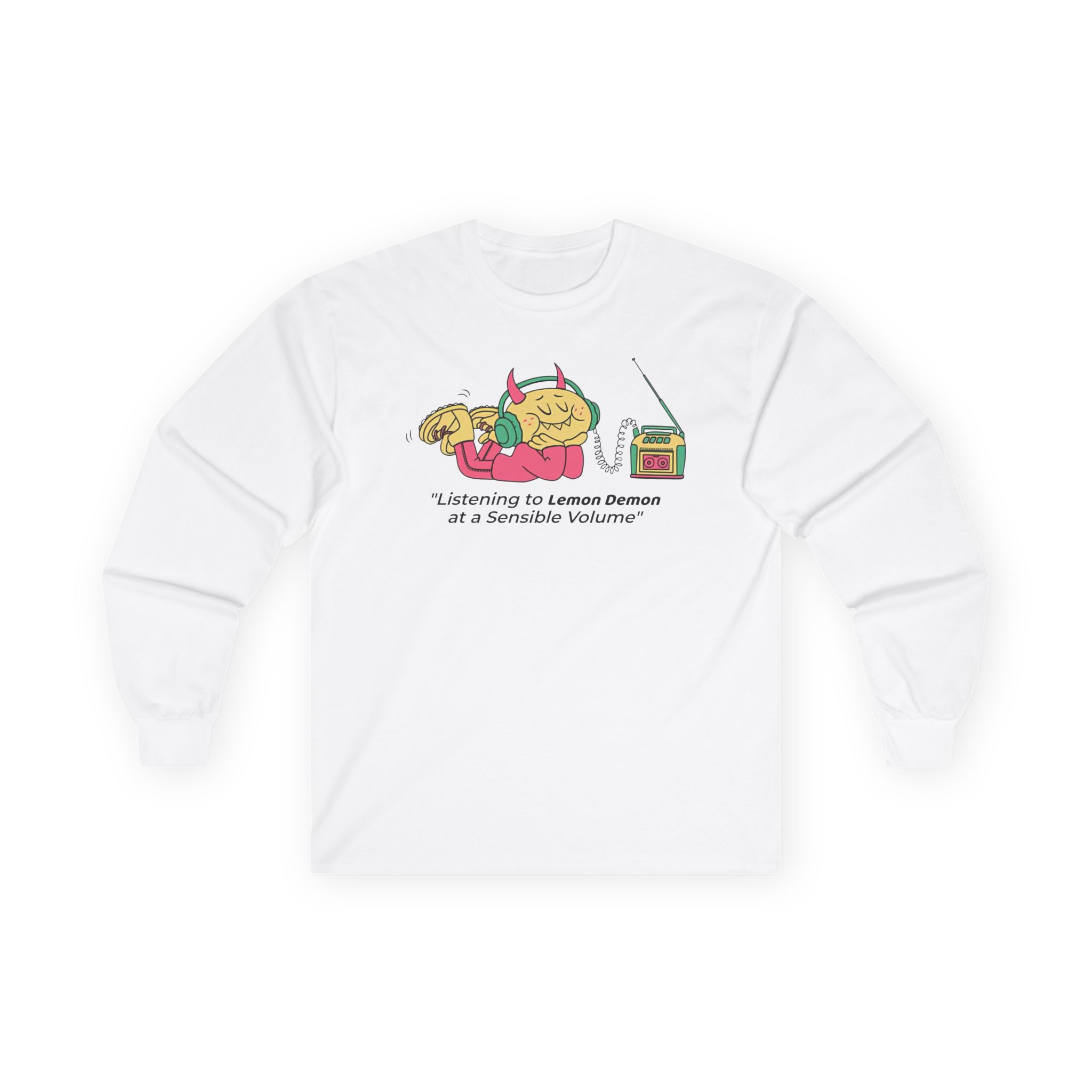 Lemon Demon Listening to at a Sensible Volume Unisex Ultra Cotton Long Sleeve Tee