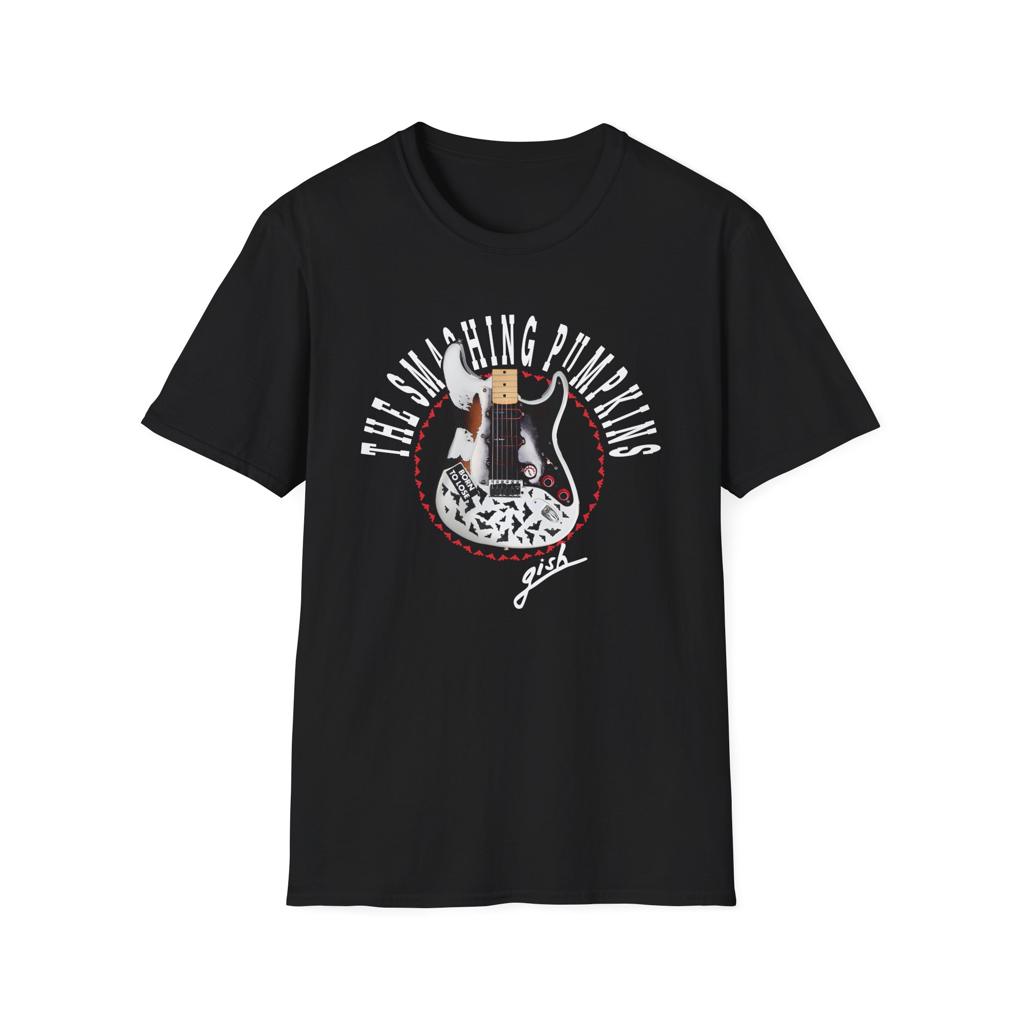 Billy Corgan Smashing Pumpkins Bat Strat Unisex Softstyle T-Shirt
