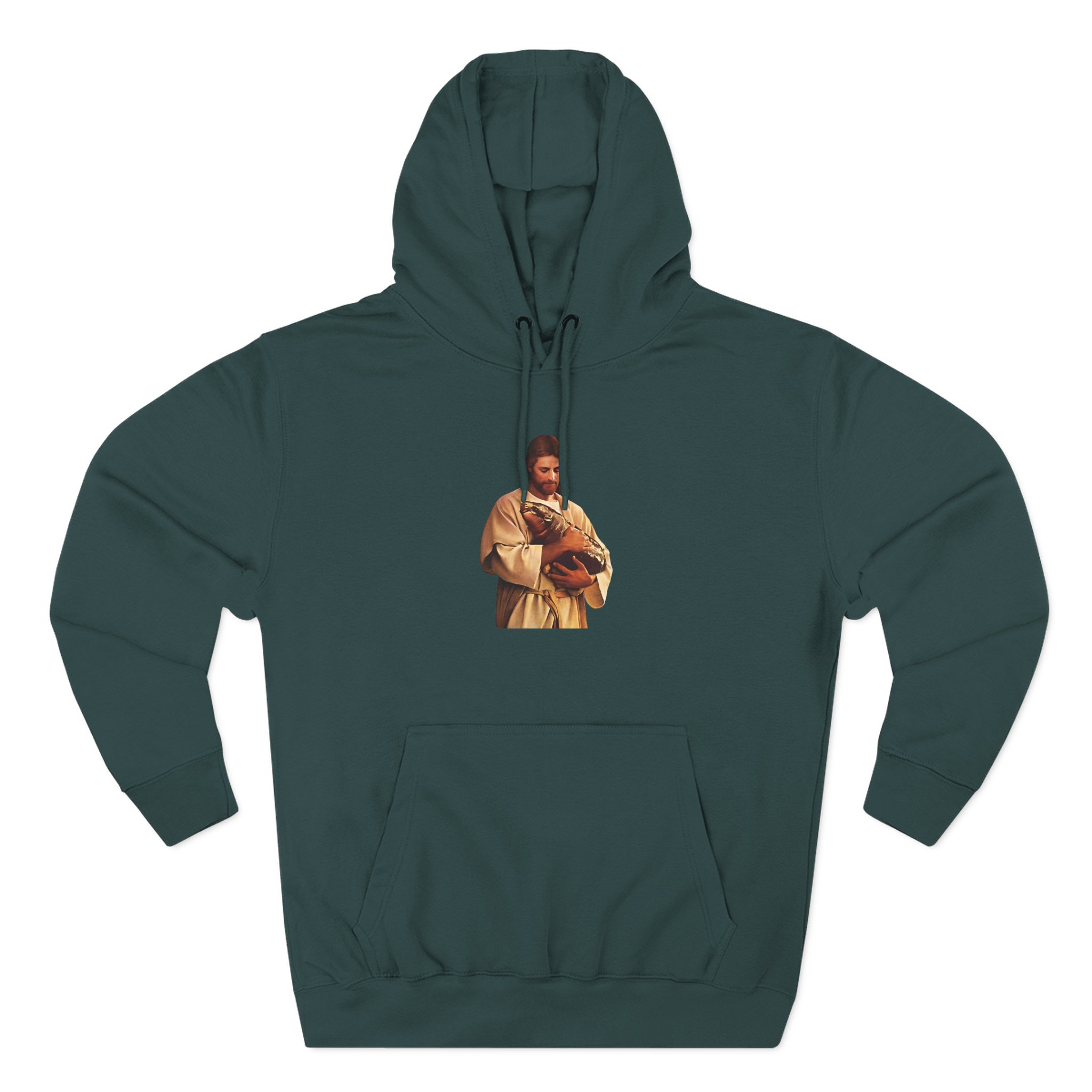 Moo Deng Jesus Three-Panel Fleece Hoodie