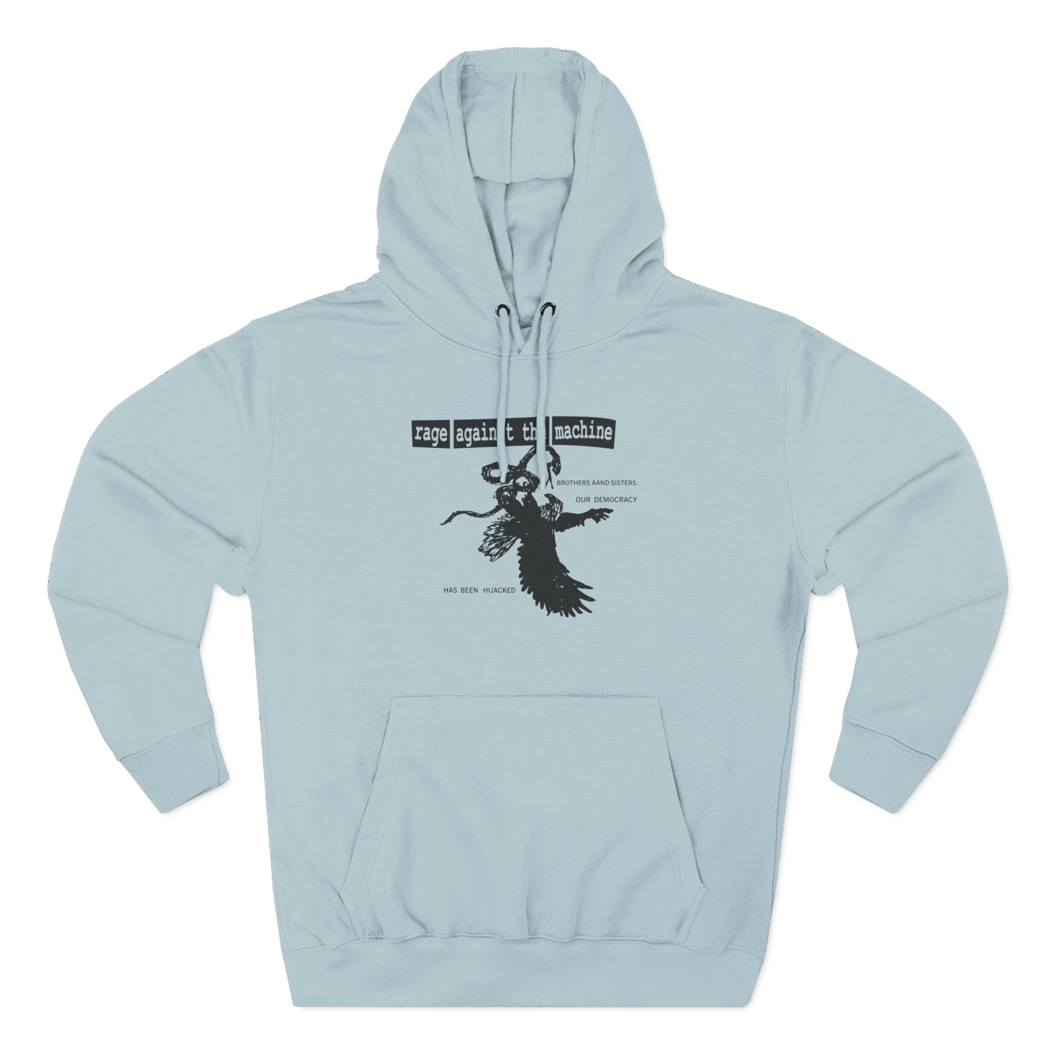 Rage Against the Machine Our Democracy Has Been Hijacked Three-Panel Fleece Hoodie