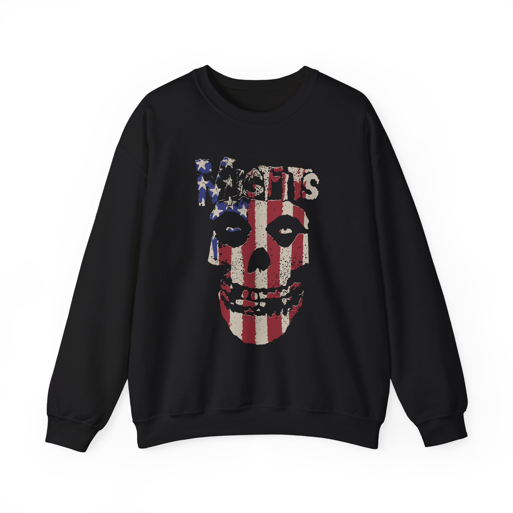 Misfits Stars and Stripes Fiend Skull Unisex Heavy Blendâ„¢ Crewneck Sweatshirt