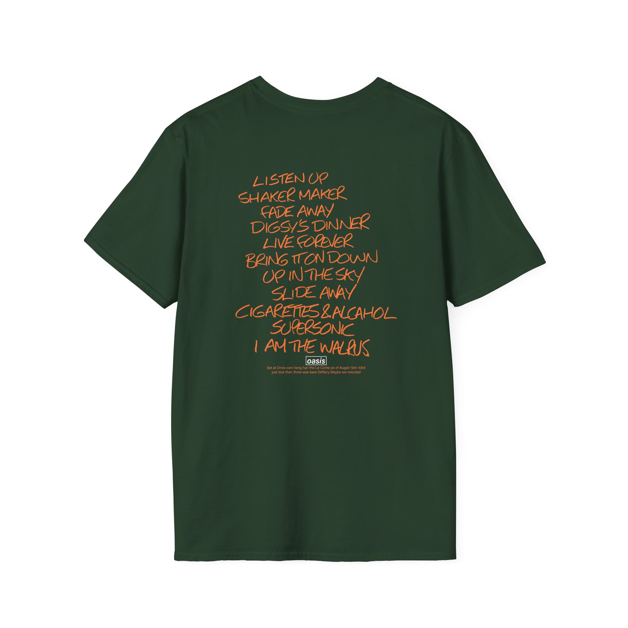 Oasis Setlist Unisex Softstyle T-Shirt