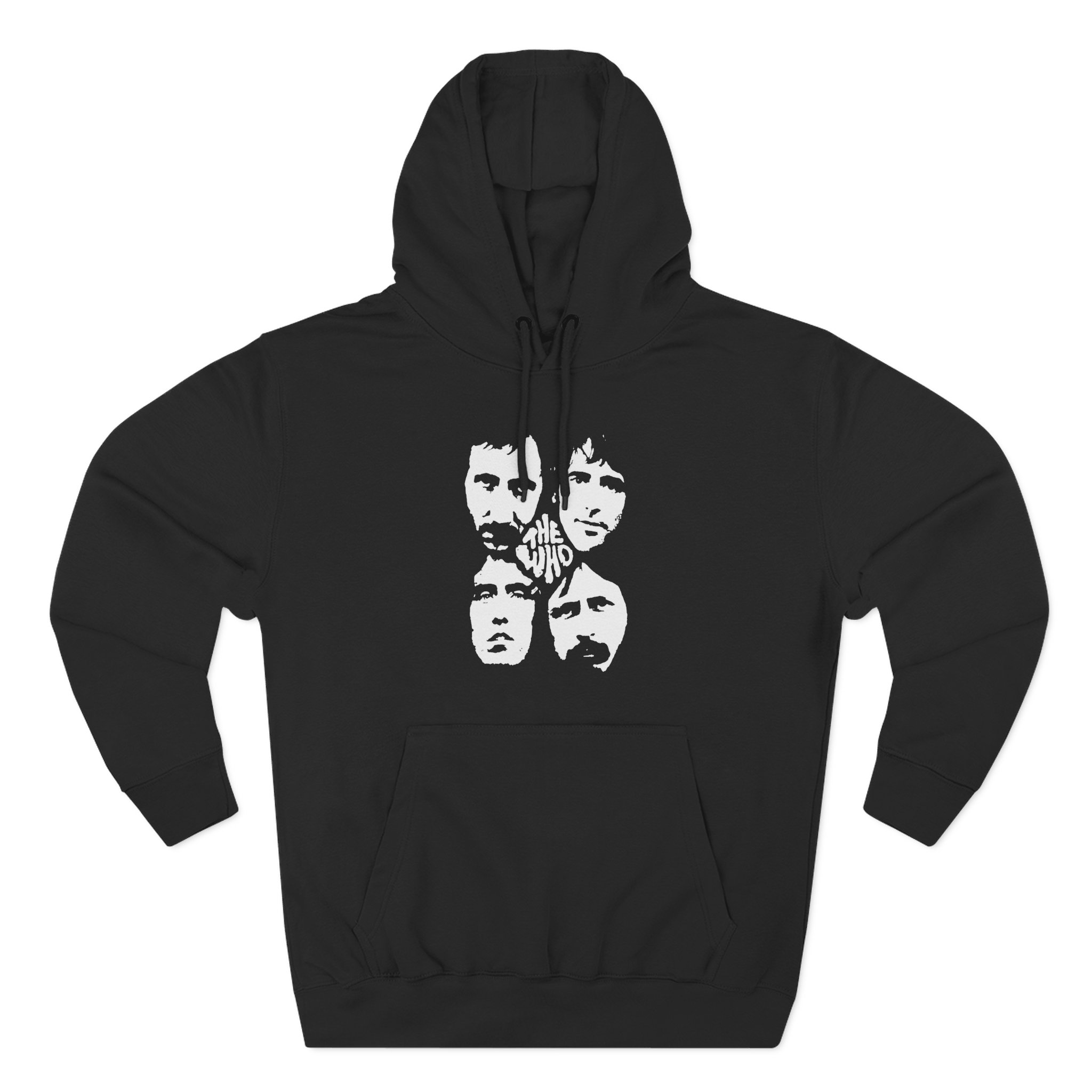 TW Distressed Four Faces Three-Panel Fleece Hoodie