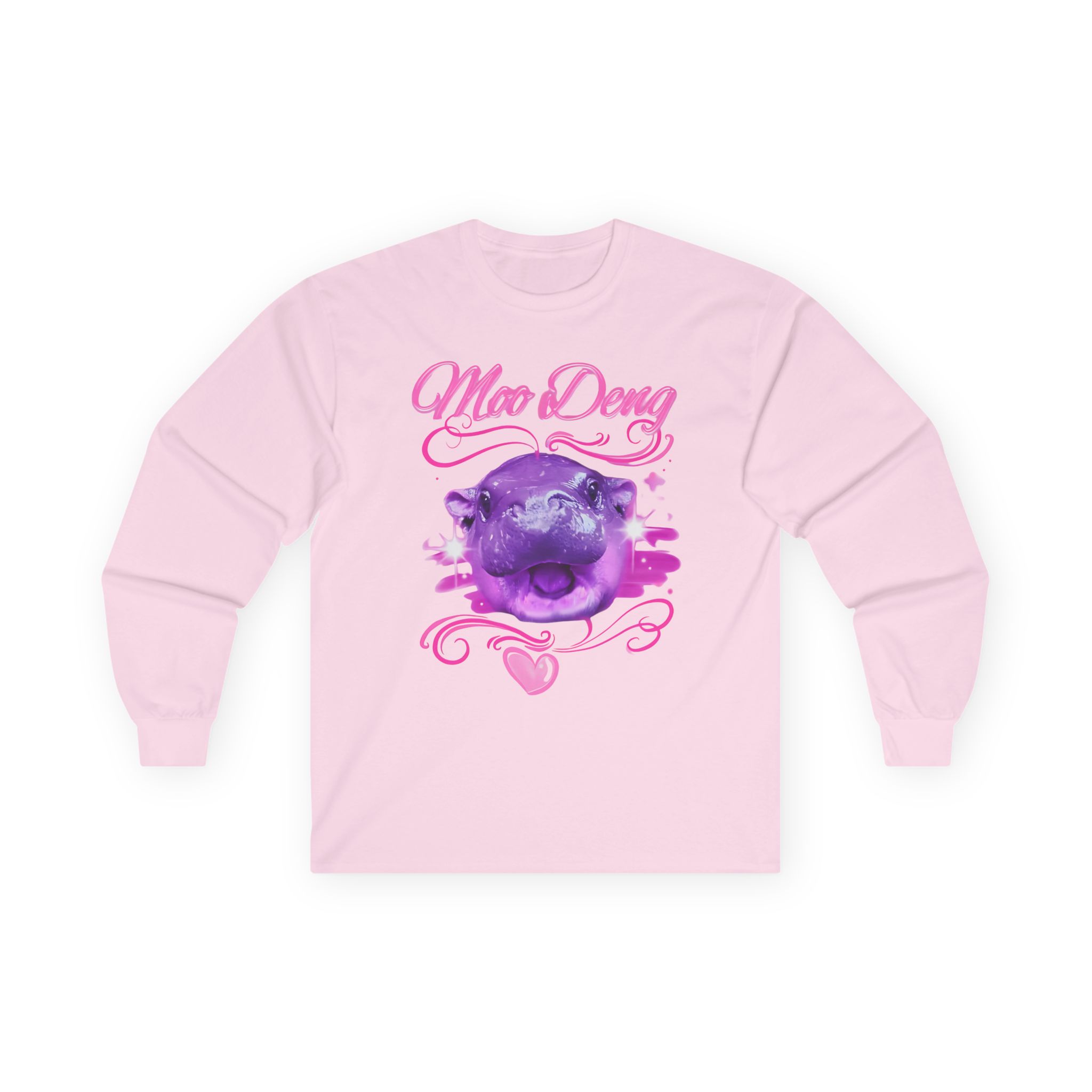 Moo Deng Airbrush Unisex Ultra Cotton Long Sleeve Tee