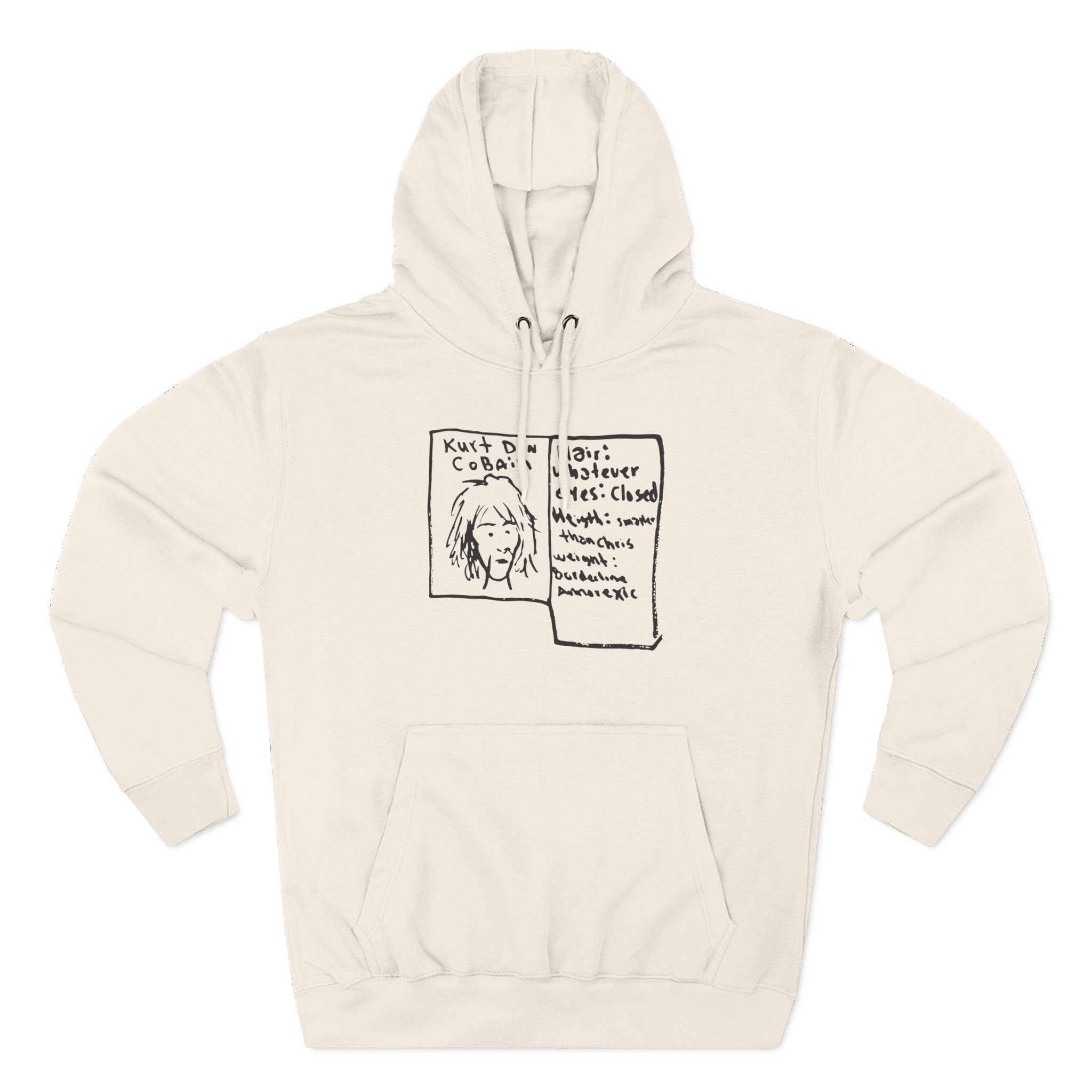Kurt Cobain Kurt Don Profile Three-Panel Fleece Hoodie