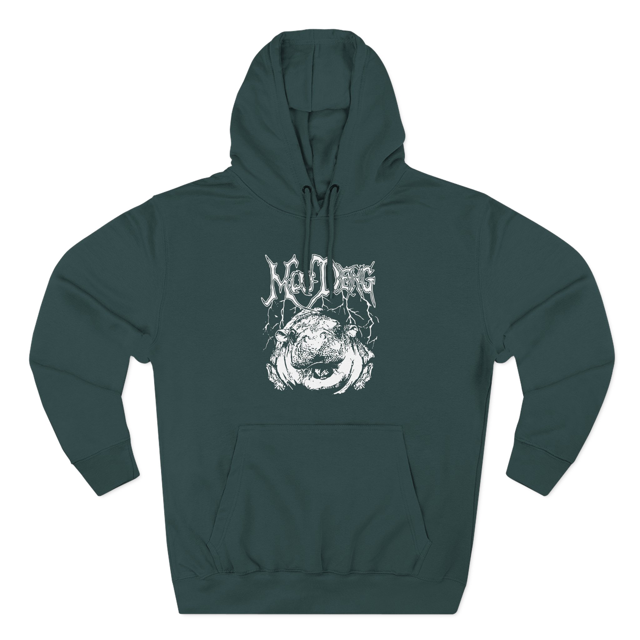 Moo Deng Three-Panel Fleece Hoodie