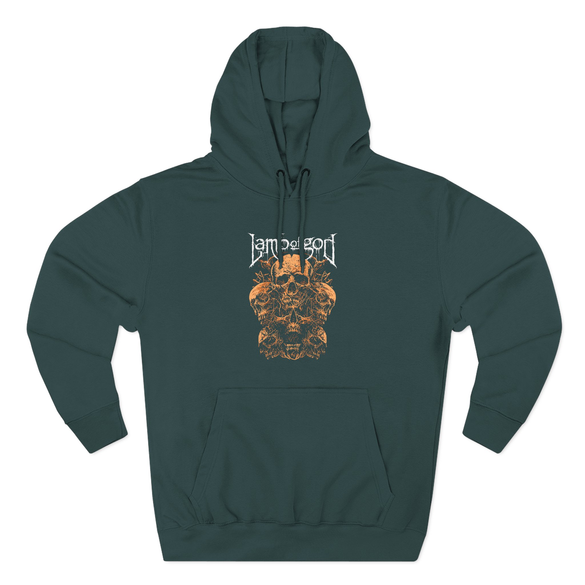 Lamb of God Rooted Skull Three-Panel Fleece Hoodie