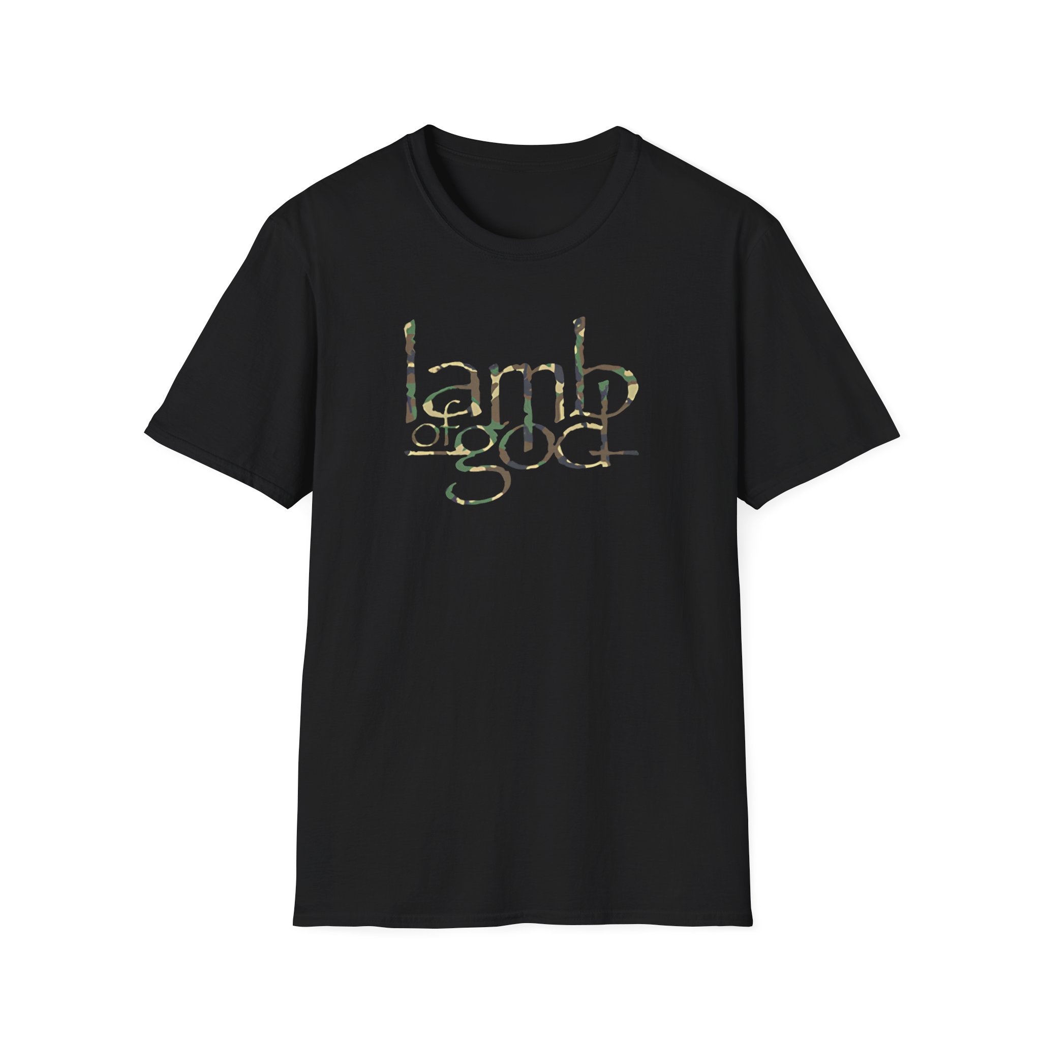 Lamb of God Camo Flag Unisex Softstyle T-Shirt