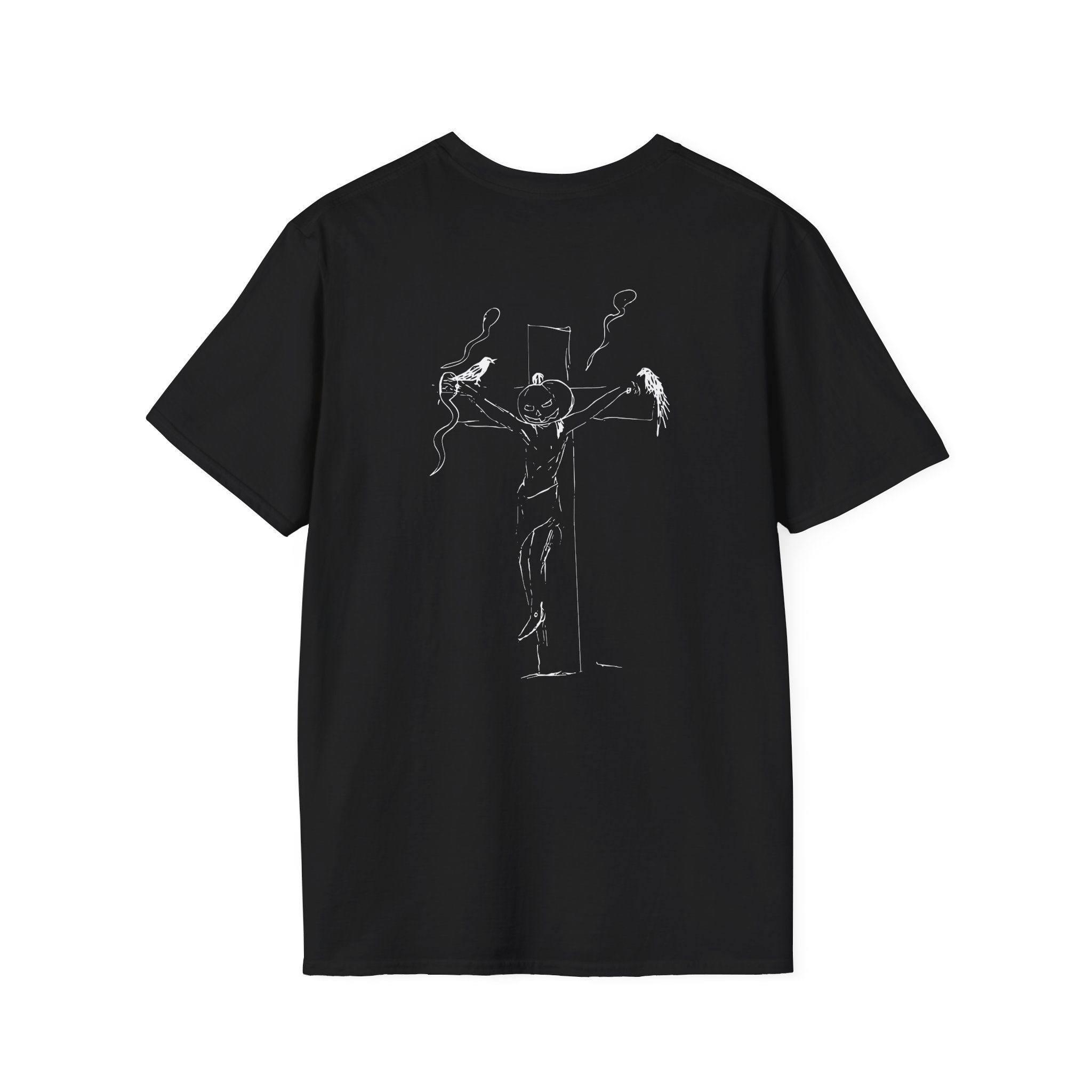 Kurt Cobain Pumpkin Head Crucifix Unisex Softstyle T-Shirt
