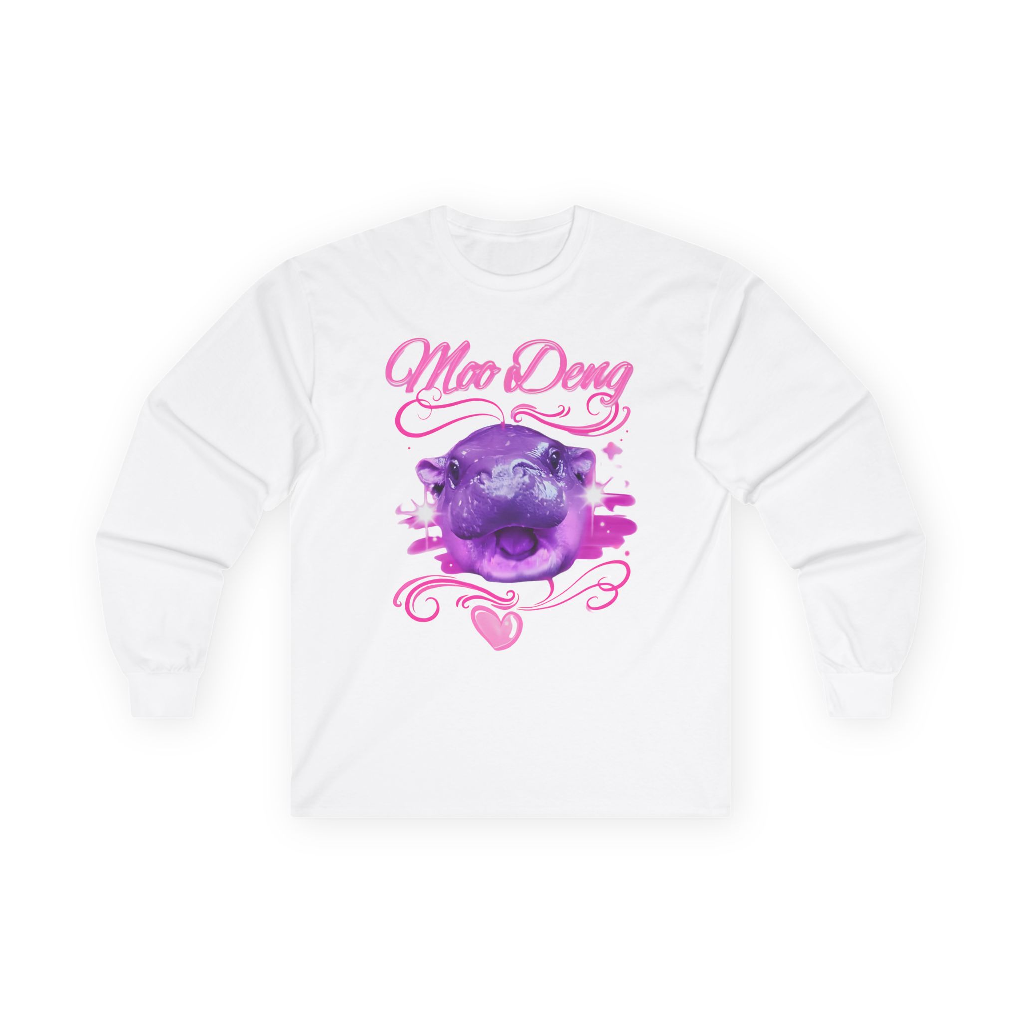 Moo Deng Airbrush Unisex Ultra Cotton Long Sleeve Tee