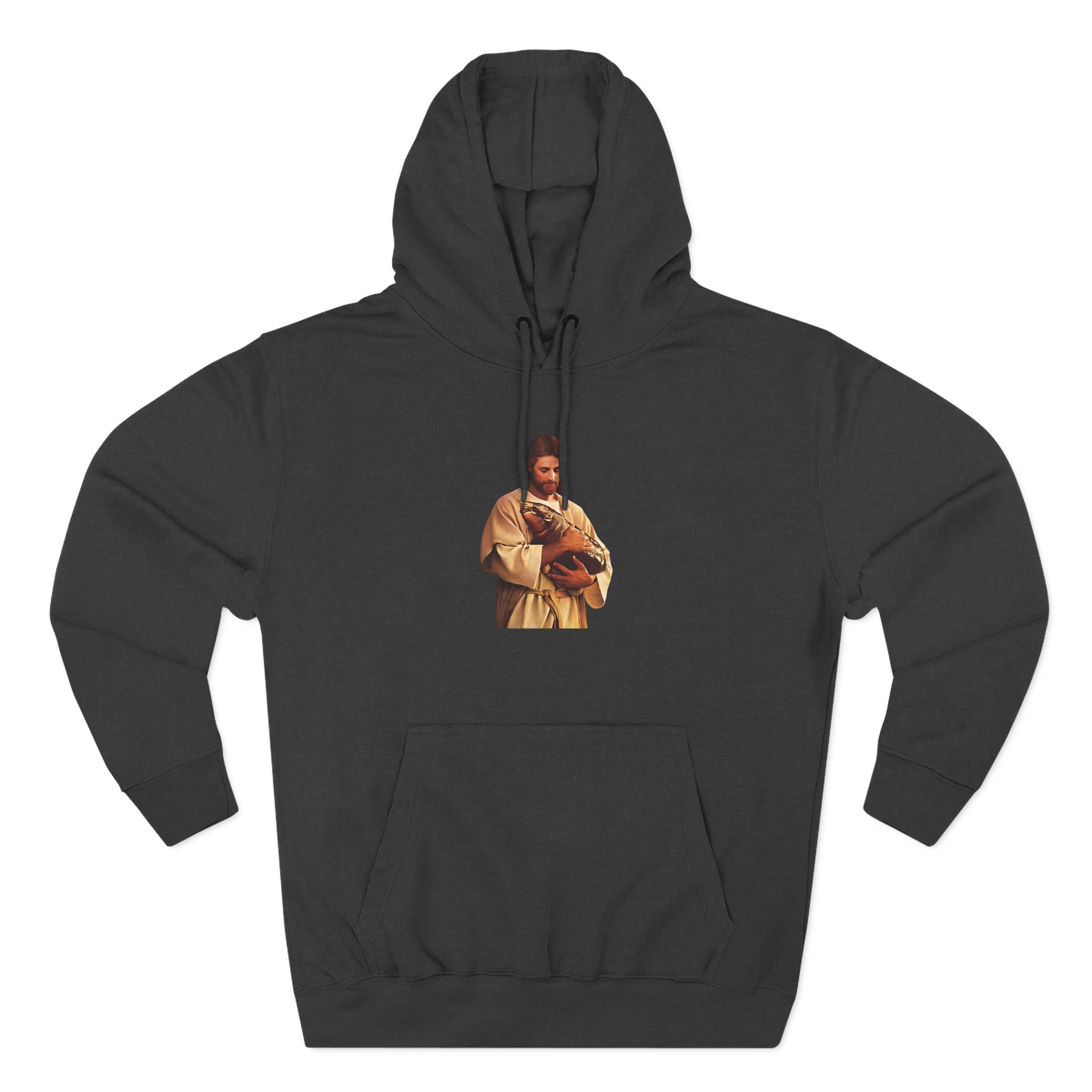 Moo Deng Jesus Three-Panel Fleece Hoodie