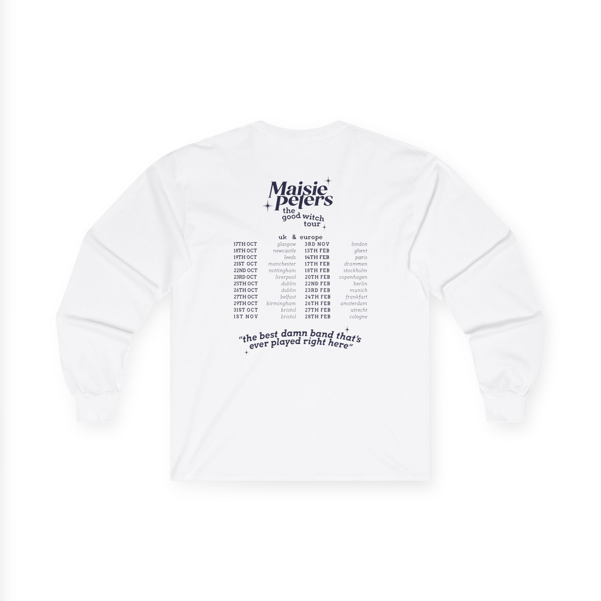Maisie Peters the Good With Uk/eu 23/24 Tour Unisex Ultra Cotton Long Sleeve Tee