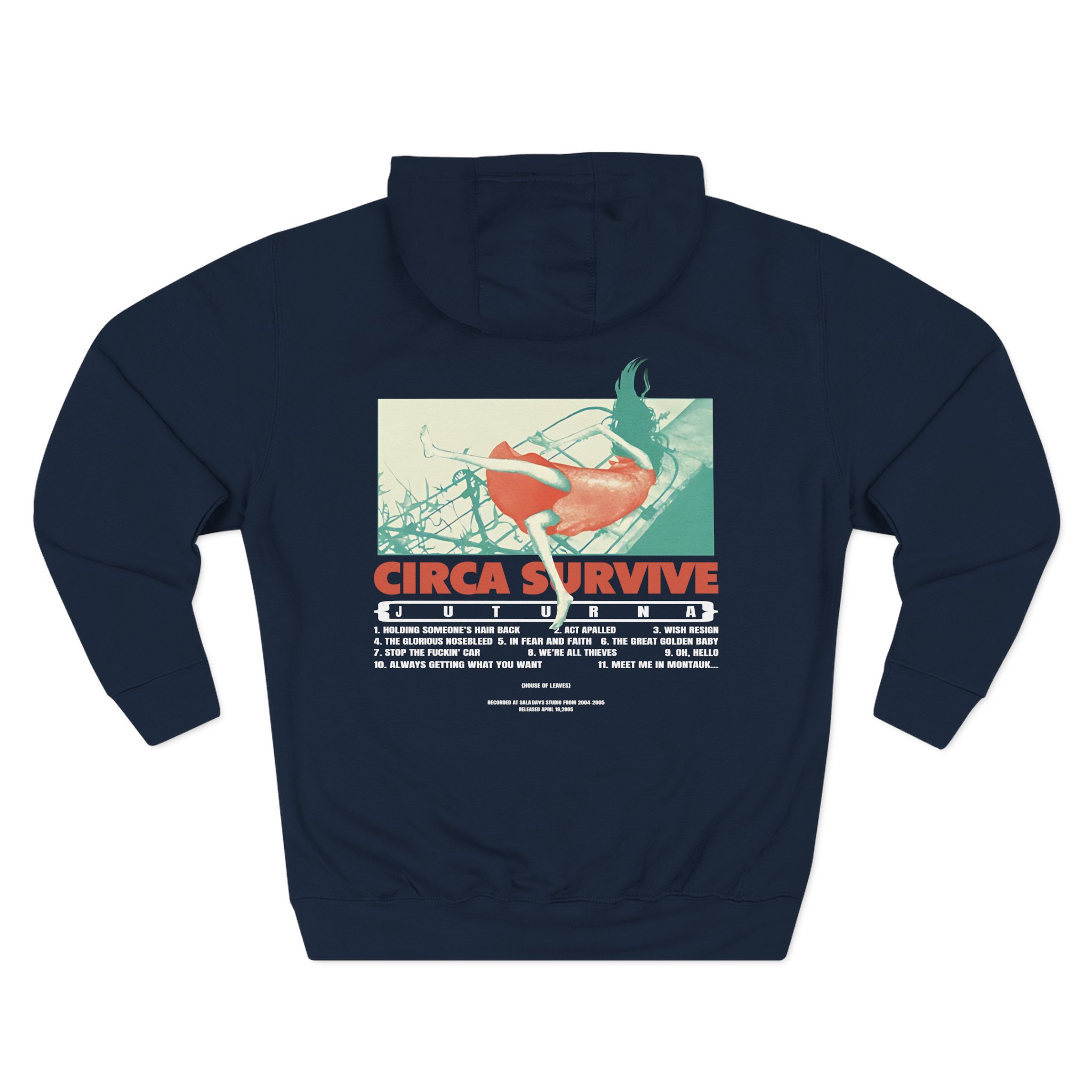 Circa Survive Juturna Tracklist Three-Panel Fleece Hoodie