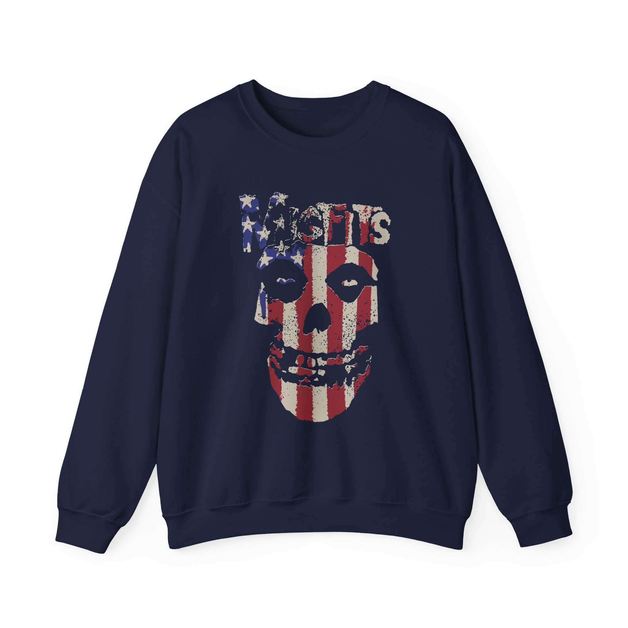 Misfits Stars and Stripes Fiend Skull Unisex Heavy Blendâ„¢ Crewneck Sweatshirt